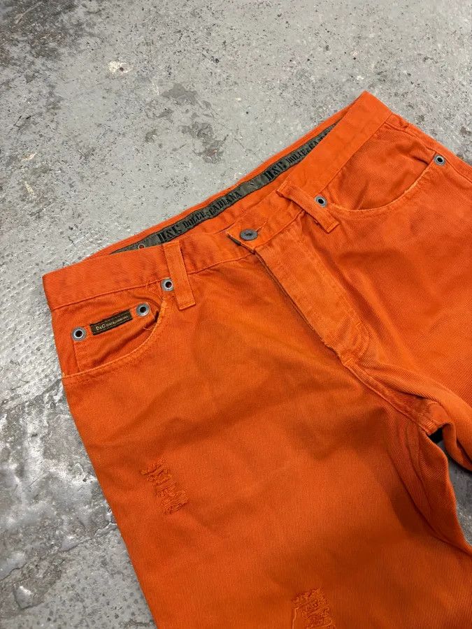Dolce & Gabbana AW2003 Dolce & Gabbana Orange Distressed Denim Jeans Size US 31 - 6 Thumbnail