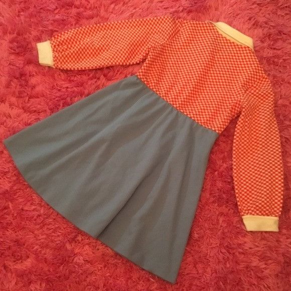 Vintage Vintage Handmade Red Checkered Collar Button Dress Size XS / US 0-2 / IT 36-38 - 6 Thumbnail