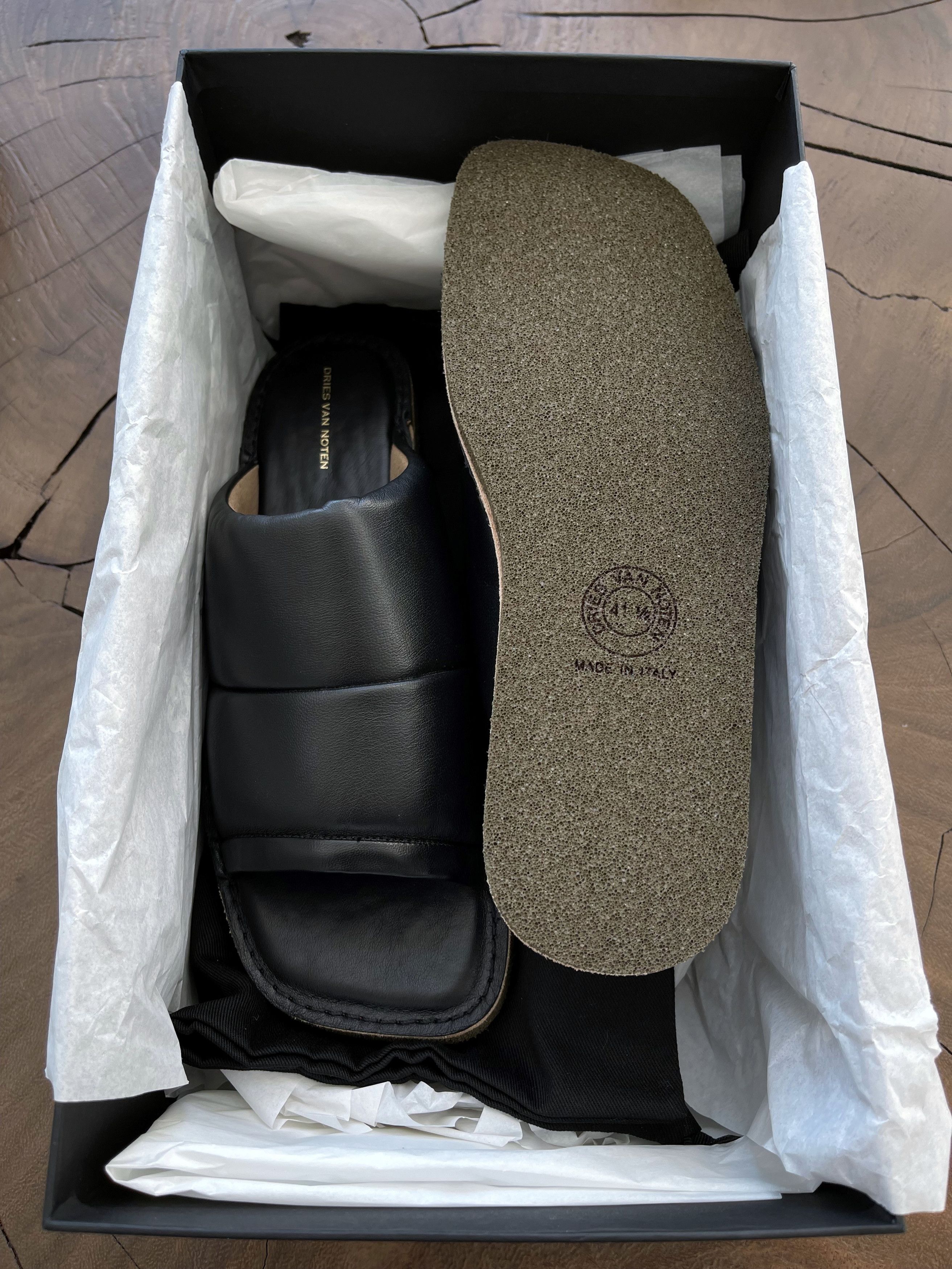 Dries Van Noten EU41.5 Quilted Grained Leather Flat Slippers Slides SS21 Size US 7.5 / EU 40-41 - 9 Thumbnail