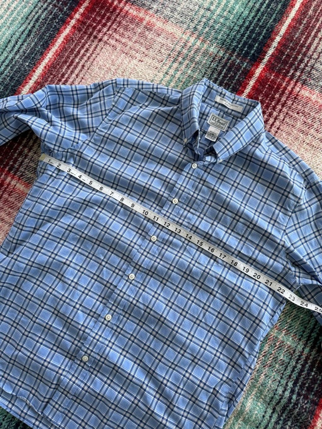L.L. Bean Vintage L.L.Bean Blue Plaid Slim Fit Casual Shirt L Size US L / EU 52-54 / 3 - 5 Thumbnail
