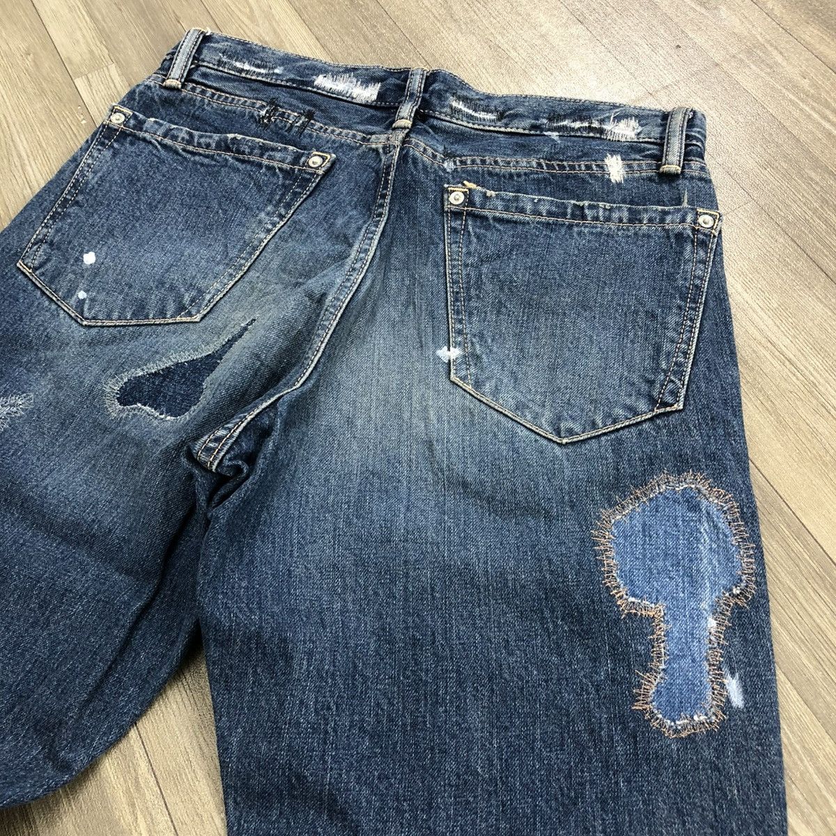 If Six Was Nine × Japanese Brand × Le Grande Bleu (L.G.B.) 🇯🇵2000s Japense Distressed Denim Punk Bootcut Flared Jeans Size US 32 / EU 48 - 20 Thumbnail