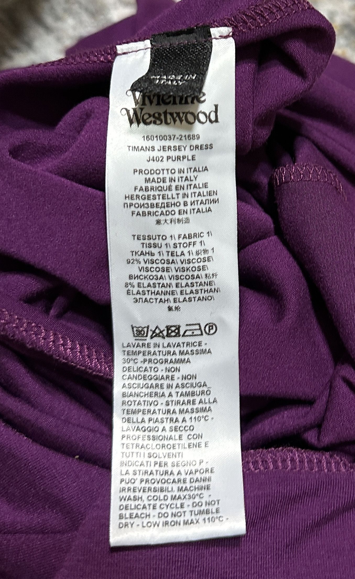 Vivienne Westwood Purple viscose dress Size S / US 4 / IT 40 - 8 Thumbnail