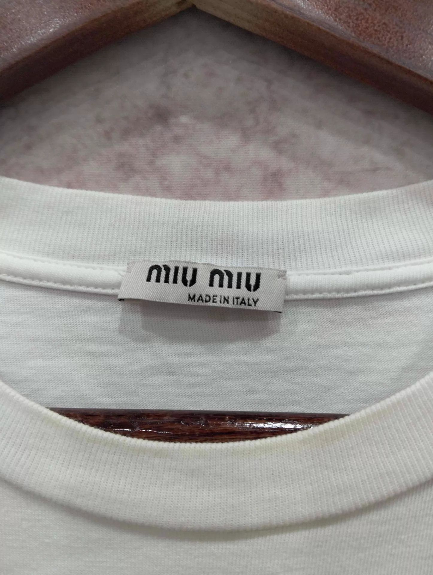 Miu Miu MIU MIU Crystal Short-Sleeve T-Shirt L Size L / US 10 / IT 46 - 3 Thumbnail