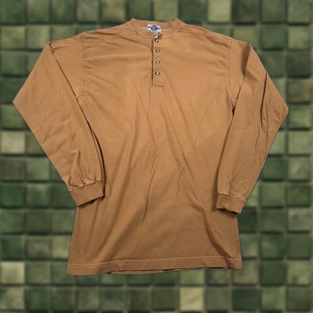 McGregor VINTAGE McGregor Henley Shirt Mens Large Orange Brown 90s USA 90s Button Neck Logo Size US L / EU 52-54 / 3 - 1 Thumbnail