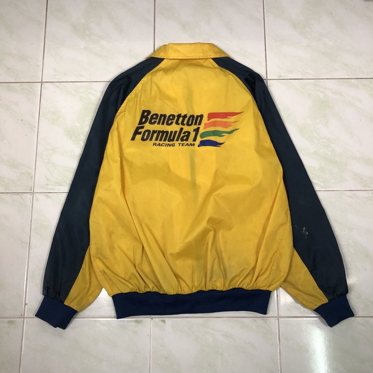 Benetton 📌Vintage Bomber Jacket Benetton Formula 1 Racing Team Logo Size US M / EU 48-50 / 2 - 2 Thumbnail