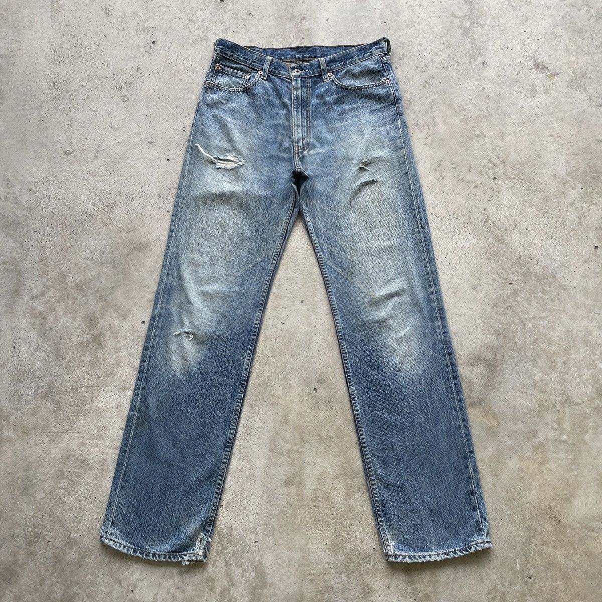 Jean × Levi's W33💥 Vintage Levi’s 502 Distressed Jeans Faded Denim Pants Size US 33 - 1 Thumbnail