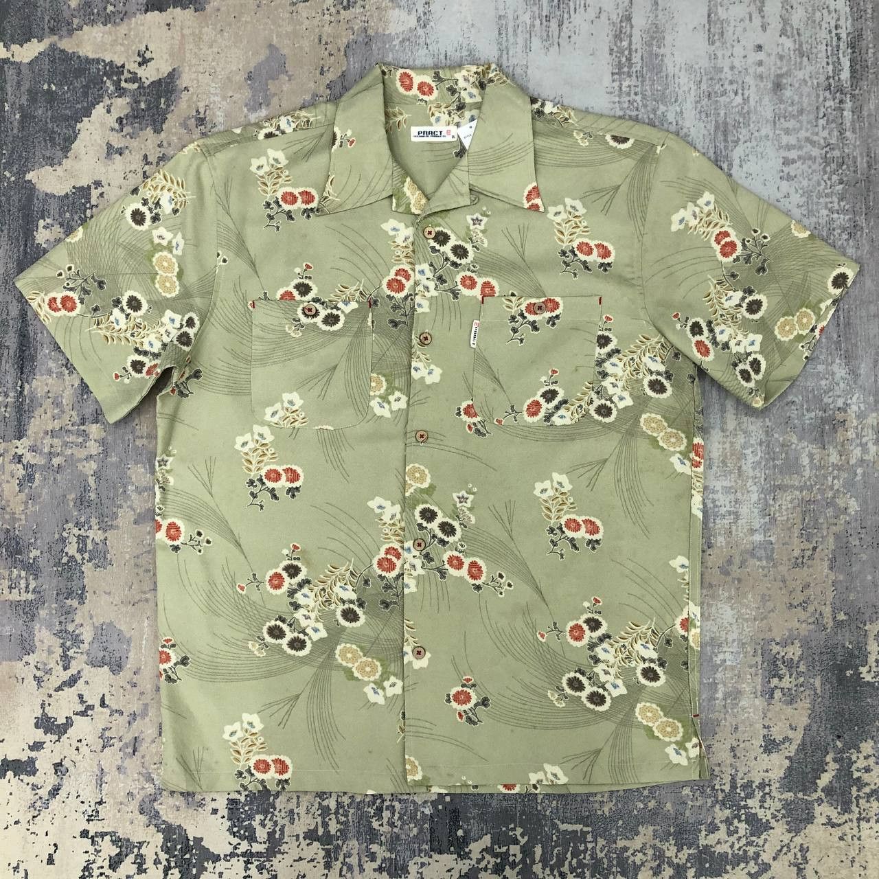 image of T274 Pract Japan Sakura Full Print Bowling Shirts in Refer To Images, Men's (Size XL)