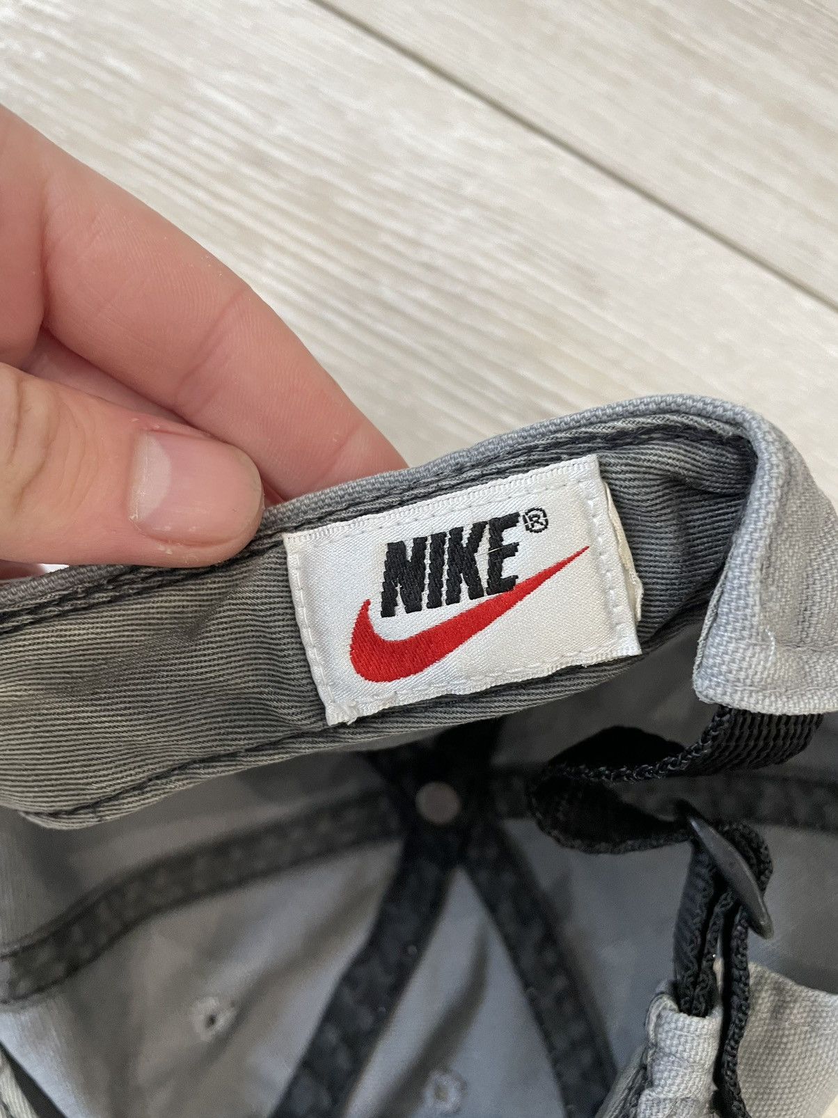 Nike × Vintage Vintage hype streetwear Nike Swoosh logo cap distressed Size ONE SIZE - 8 Thumbnail