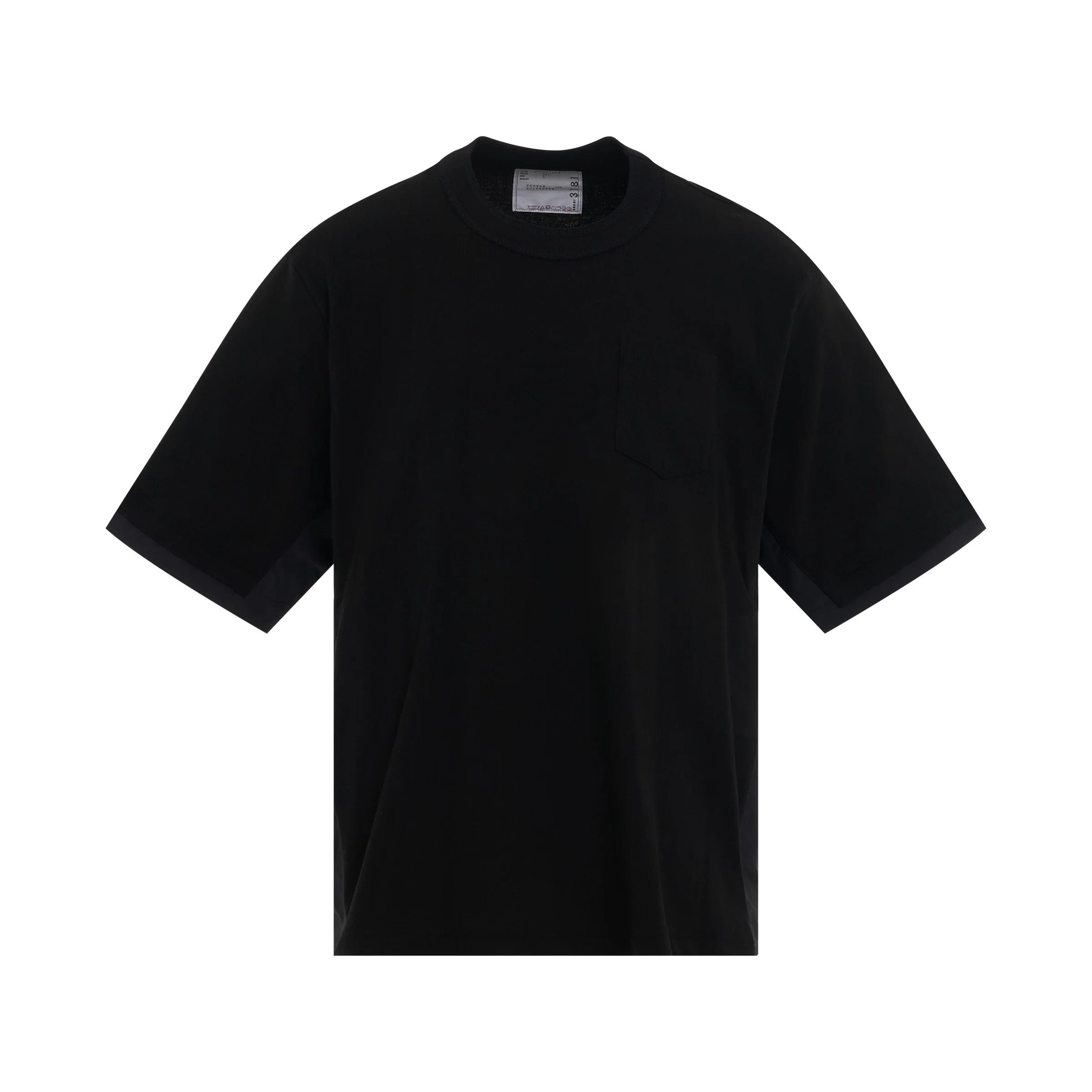 Sacai o1mris0824 Jersey T-Shirt in Black Size US S / EU 44-46 / 1 - 1 Thumbnail