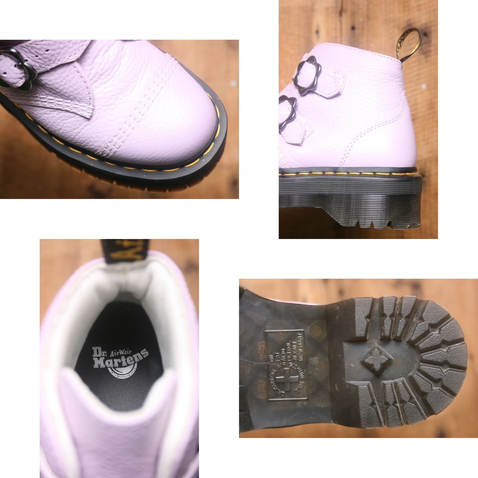 Dr. Martens Dr. Martens Devon Flower Lilac Pebbled Leather Platform Boots Womens UK 5 US 7 Leather Buckle Ankle" Size US 5 / IT 35 - 8 Thumbnail