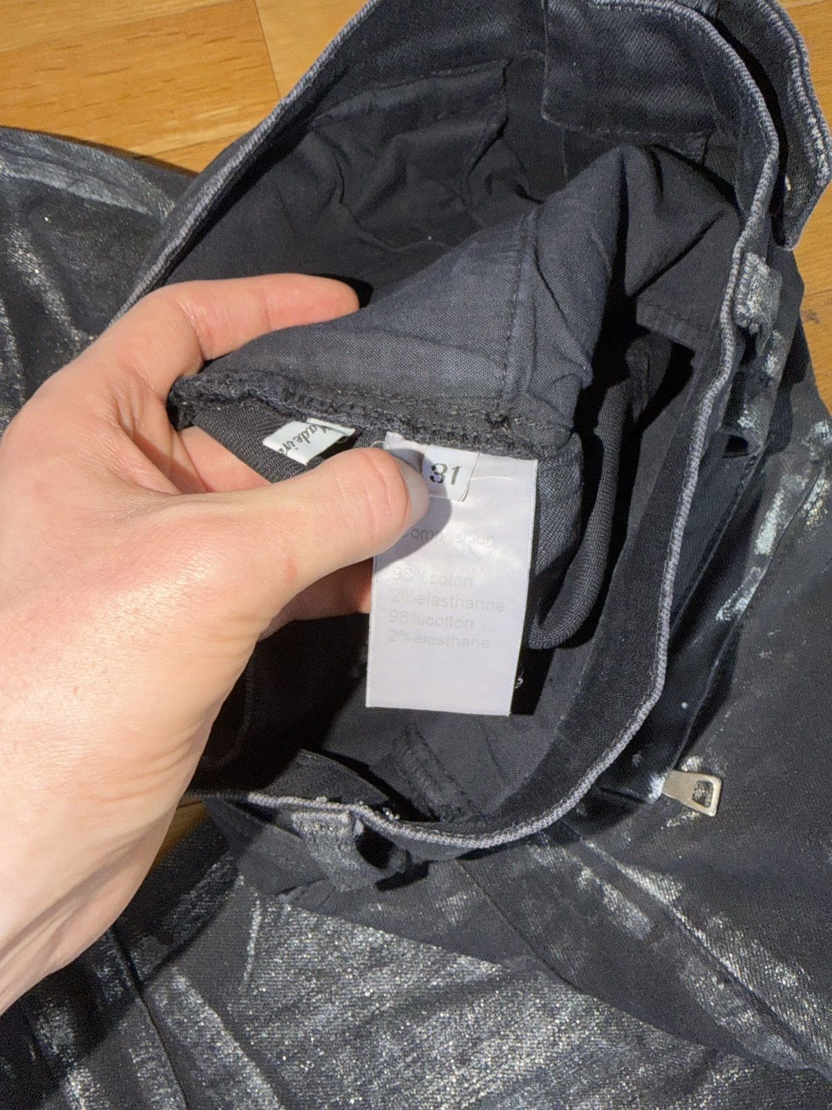 Balmain Balmain SS11 Decarnin Era Silver Glitter Waxed Biker Jeans Size US 31 - 6 Thumbnail
