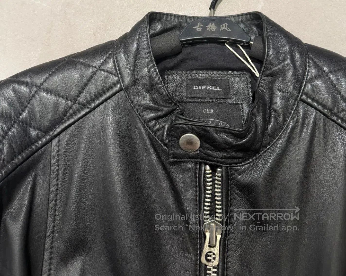 Diesel Diesel Men's Biker Black Leather Jacket. Size US L / EU 52-54 / 3 - 4 Thumbnail