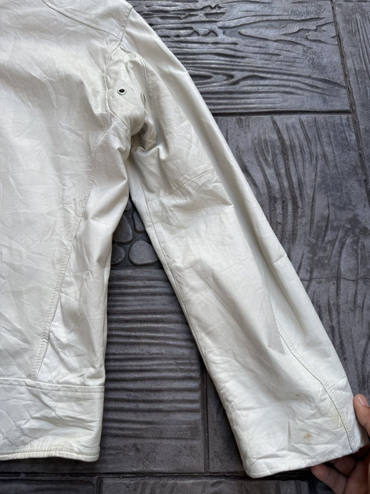 Schott SCHOTT White Leather "Made in USA" RARE Jacket Size US M / EU 48-50 / 2 - 9 Thumbnail