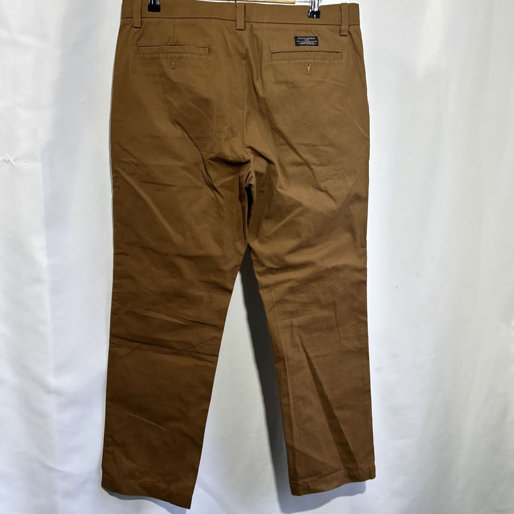 Banana Republic Banana Republic Emerson Chino Pants Mens 35x32 Rich Ginger Cotton Straight Leg Brown 5-Pocket Design Casual Travel Modern Reg Mens Size US 35 - 3 Thumbnail