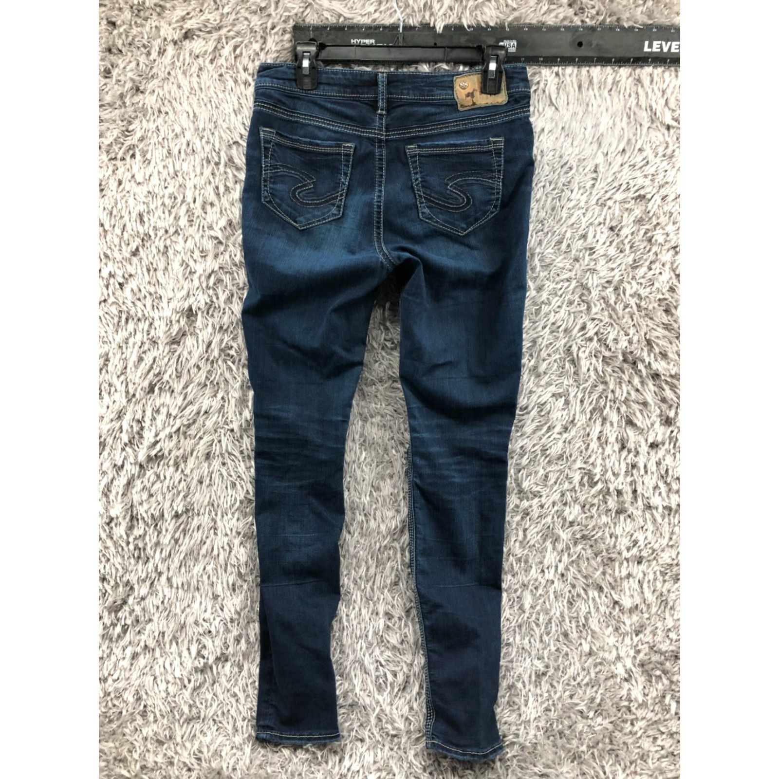 Silver Jeans Co. Silver Jeans Silver Suki High Rise Super Skinny Jeans Womens 29 Blue Medium Wash Distressed No Flaw Fashion Skinny Jeans Size 29" - 7 Thumbnail