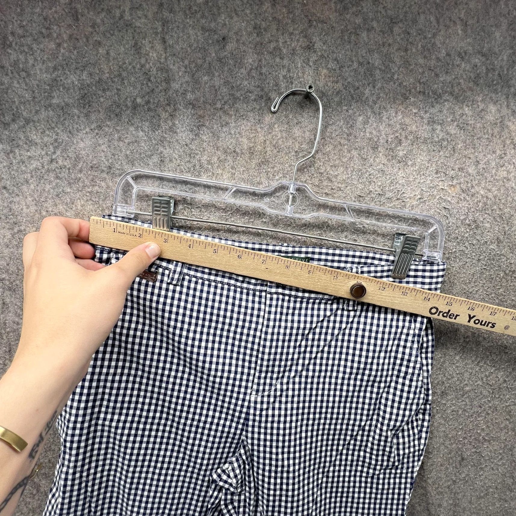 Ralph Lauren Lauren Active Ralph Lauren Pants Womens 4 Blue Check Capri Stretch Casual Size 27" / US 4 / IT 40 - 5 Thumbnail