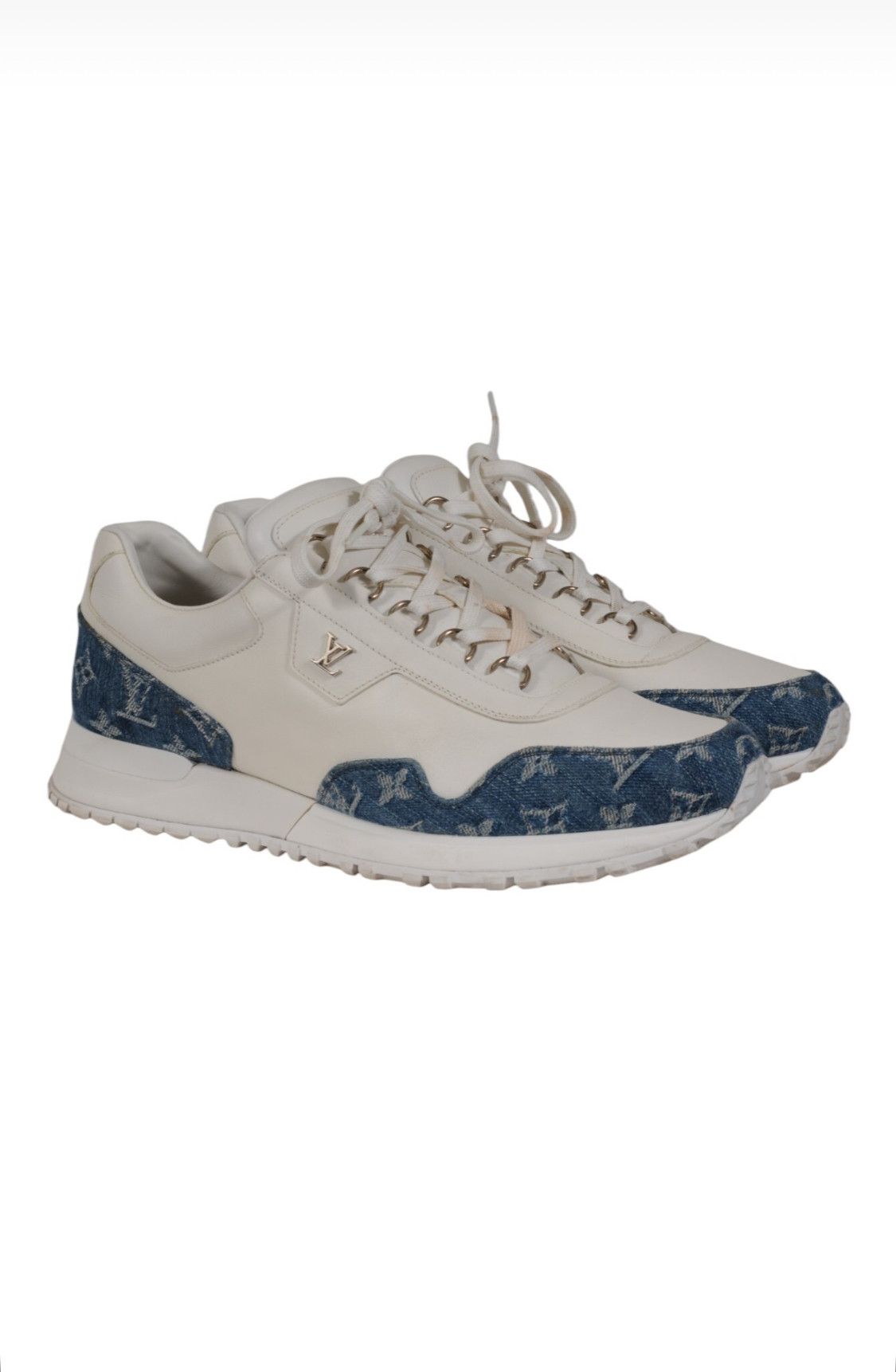 Louis Vuitton Run Away Sneakers Blue White Monogram Denim Leather Size US 8.5 / EU 41-42 - 1 Thumbnail