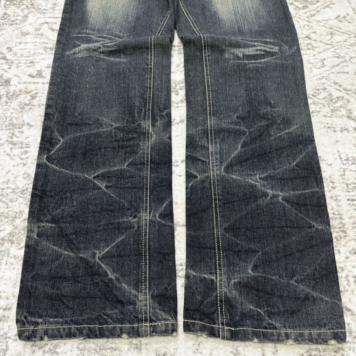 Kapital Gumu Japan Distressed Boro Honeycomb Loose Jeans Size US 33 - 9 Thumbnail