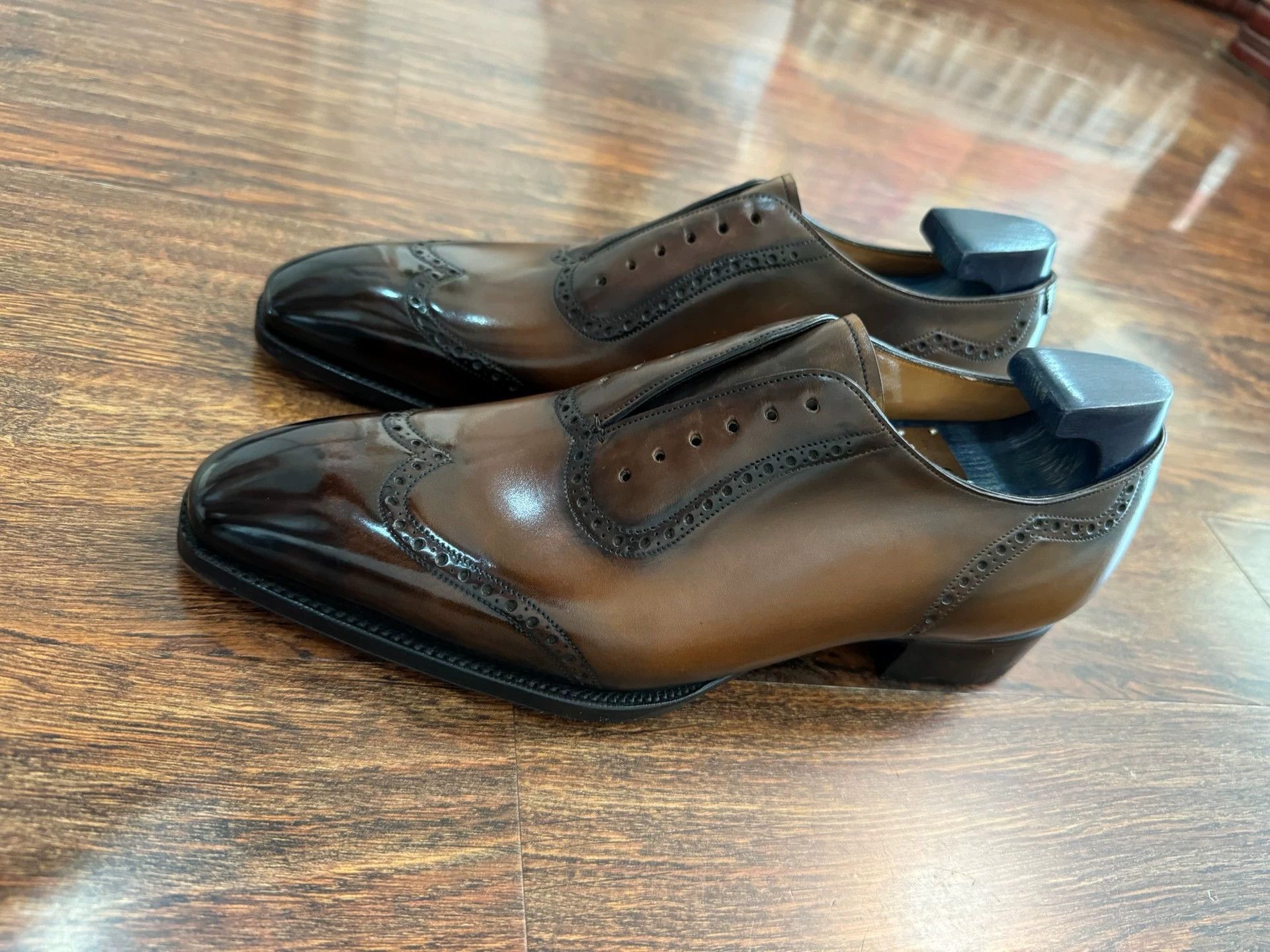Gaziano & Girling G&G Deco MTO US7 7F Papworth Oxford Beluga patina Size US 7 / EU 40 - 5 Thumbnail