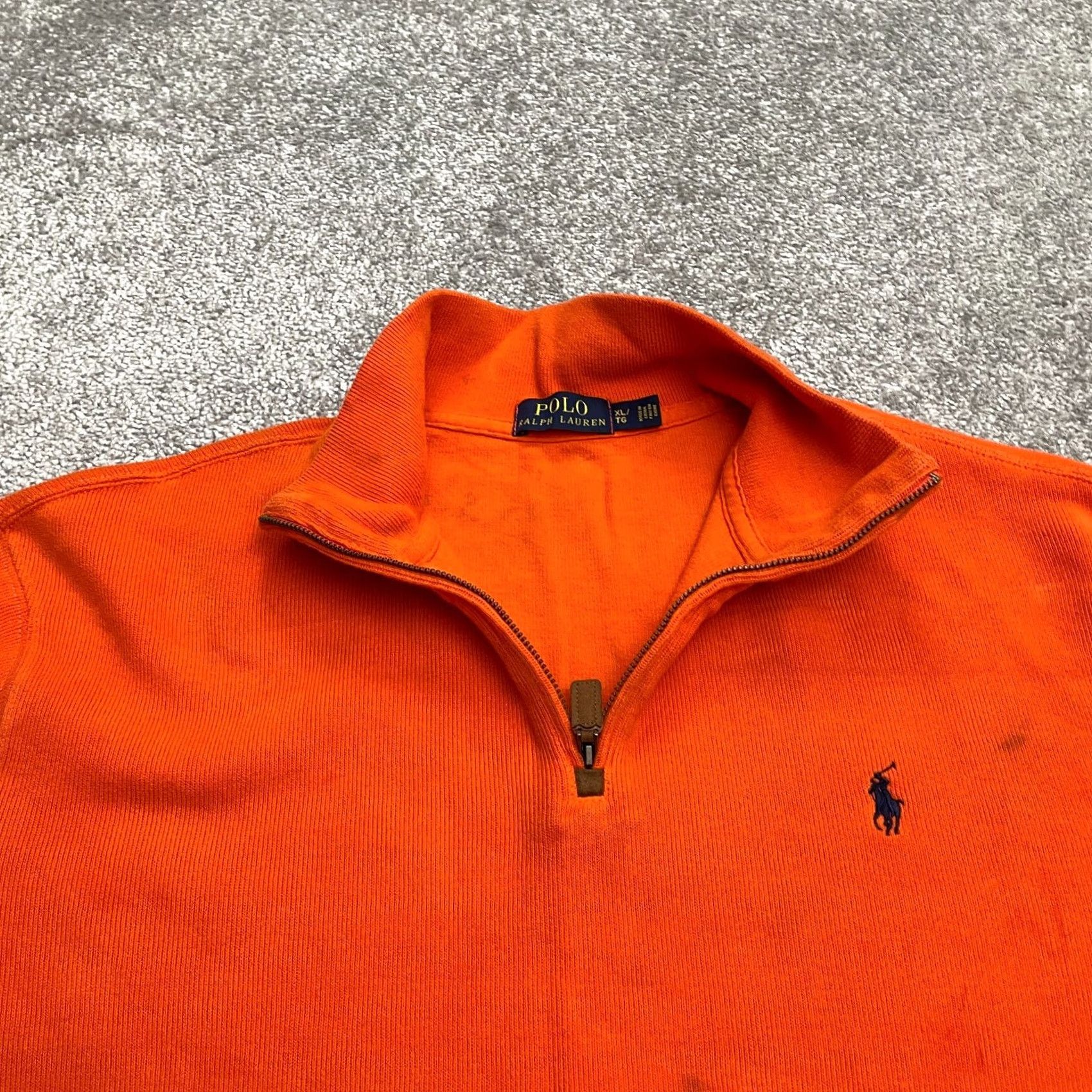 Polo Ralph Lauren Polo Ralph Lauren 1/4 Zip Sweater Mens XL Orange Cotton Mock Neck Casual Outdoor Shirt Size US XL / EU 56 / 4 - 4 Thumbnail