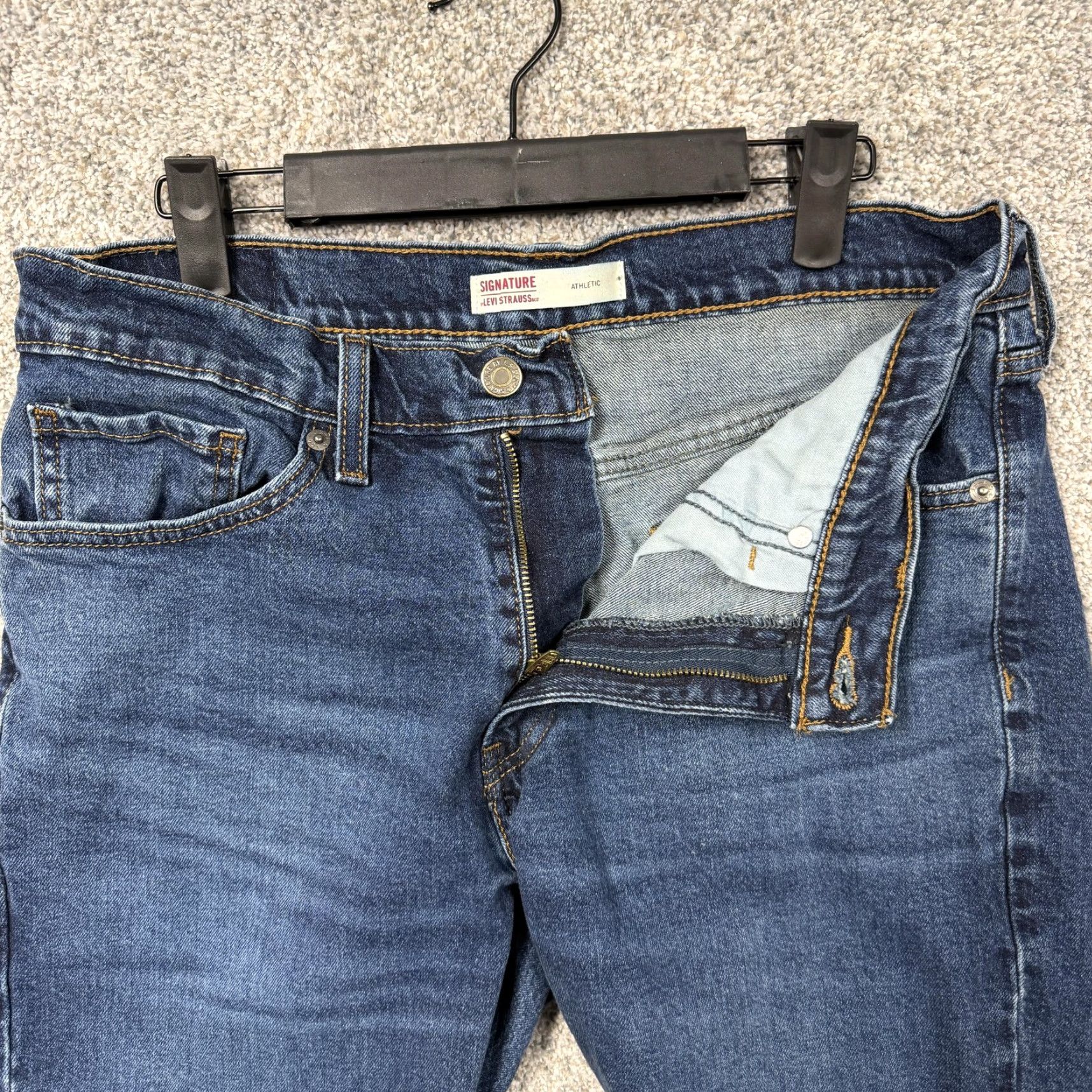 Denime Levis Denim Jeans Mens Size 32x32 Blue Athletic Fit Dark Wash Rugged Tapered Leg Size US 32 / EU 48 - 7 Thumbnail