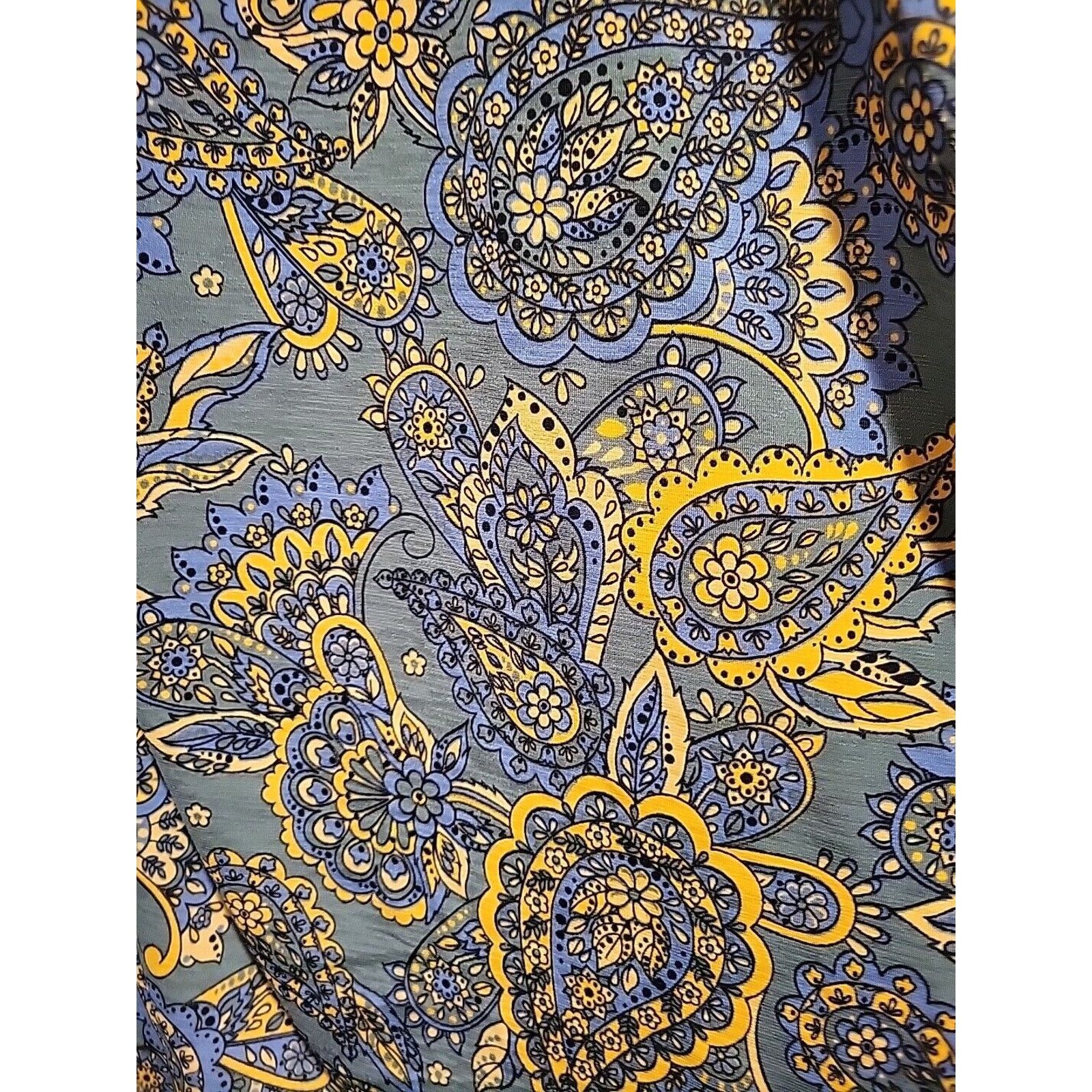 Other LuLaRoe LINDSAY KIMONO Sz M Blue Gold Paisley Drape Jacket Size M / US 6-8 / IT 42-44 - 3 Thumbnail