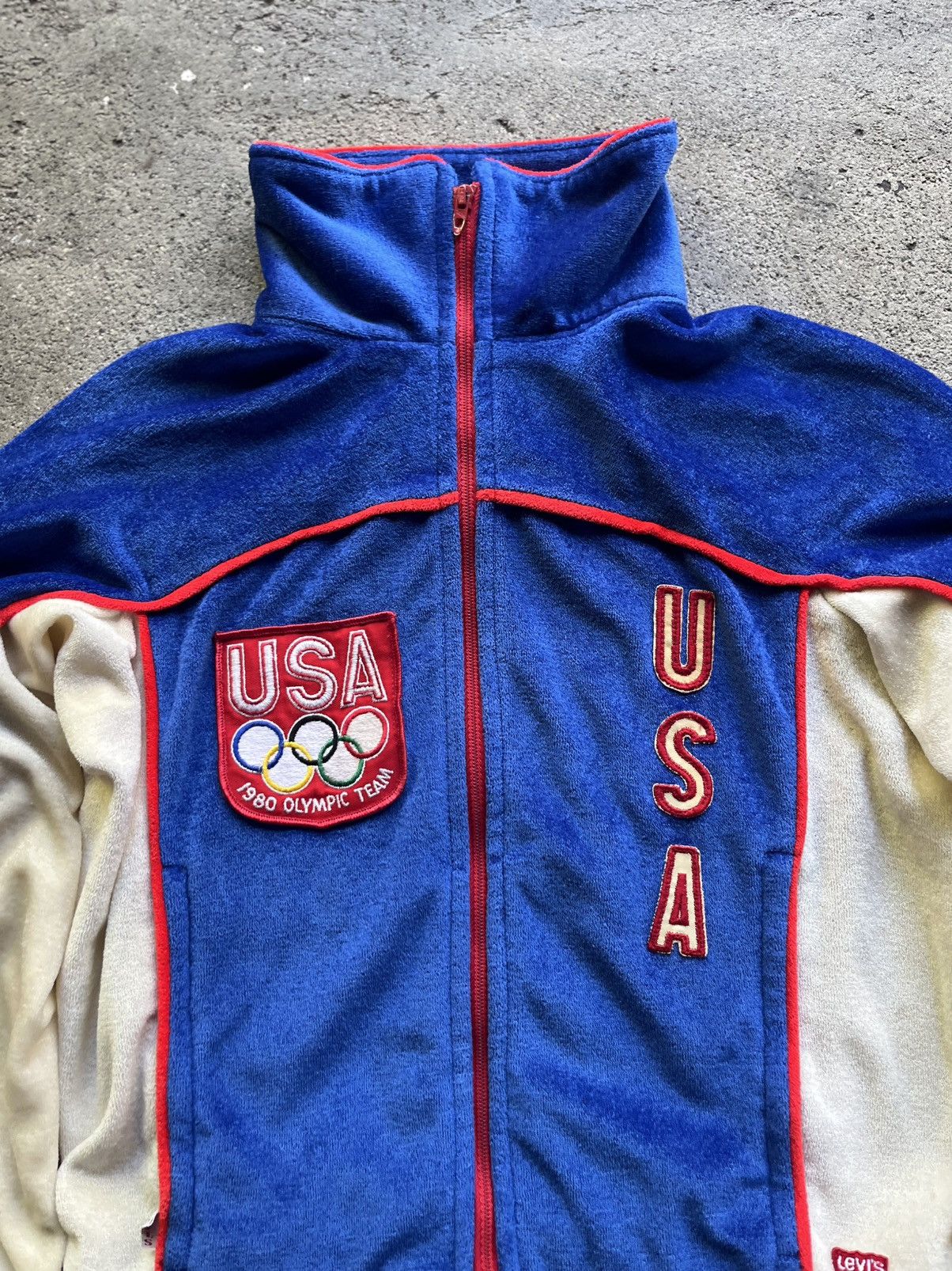 USA Olympics 1980 Winter Olympics USA Hockey Velour Tracksuit Size US S / EU 44-46 / 1 - 8 Thumbnail