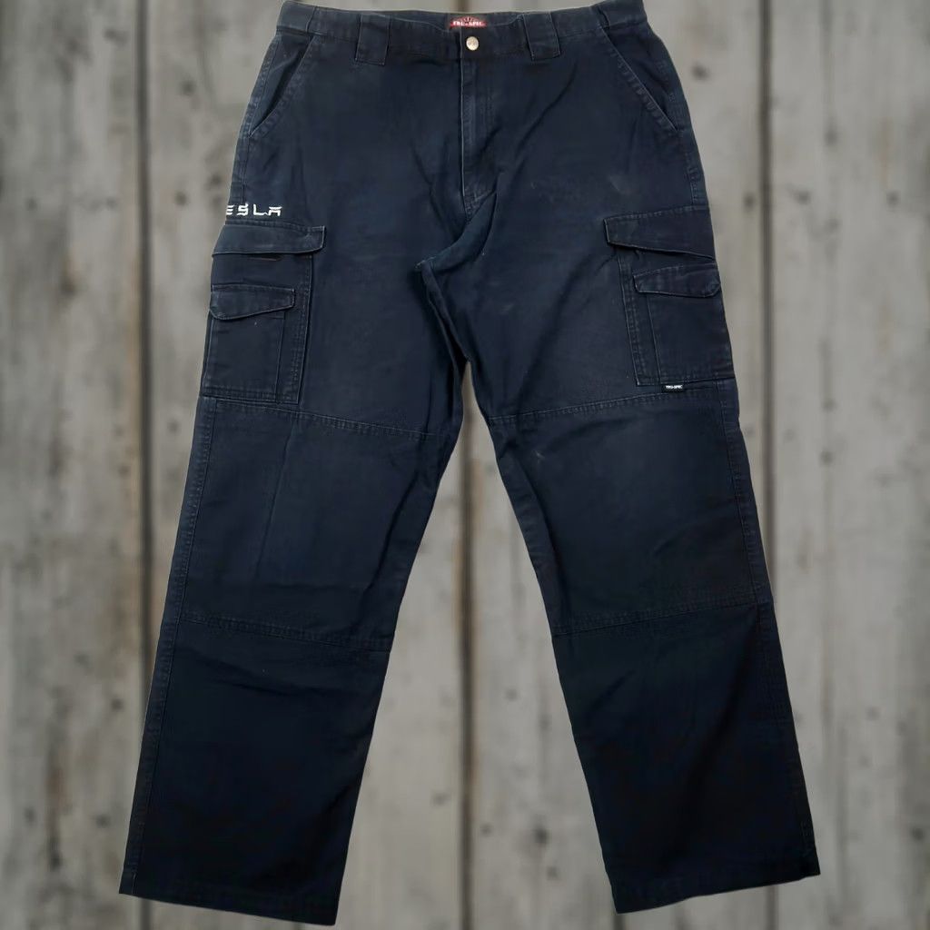Vintage Tru-Spec Black Tactical Cargo Pants Mens 38x32 Cargo Pocket Canvas Cotton Straight Regular Front Zip Button Pants Size US 38 / EU 54 - 1 Thumbnail