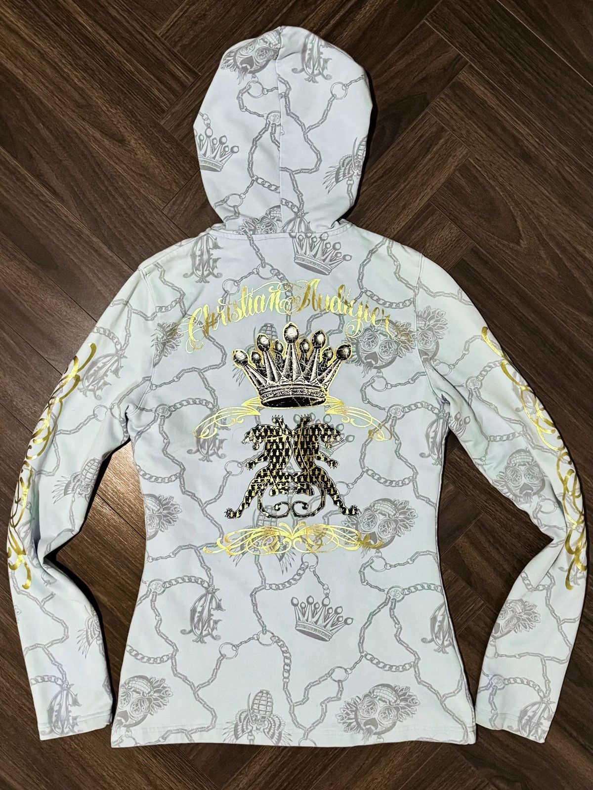 Christian Audigier Christian Audigier Panther Rhinestone Hoodie Size L / US 10 / IT 46 - 4 Thumbnail