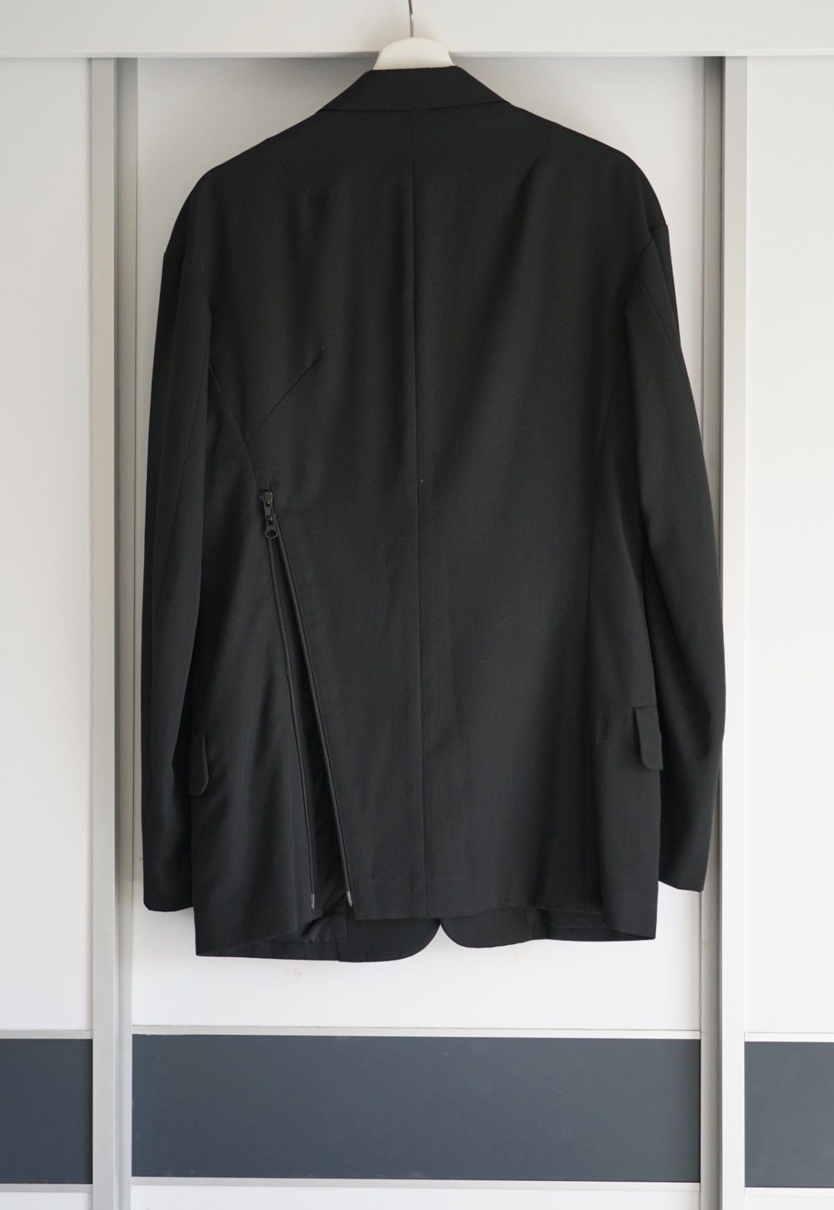 Yohji Yamamoto Yohji Yamamoto 14ss Rain-Washed Back-Zip Wool Blazer K4 Size US M / EU 48-50 / 2 - 2 Thumbnail