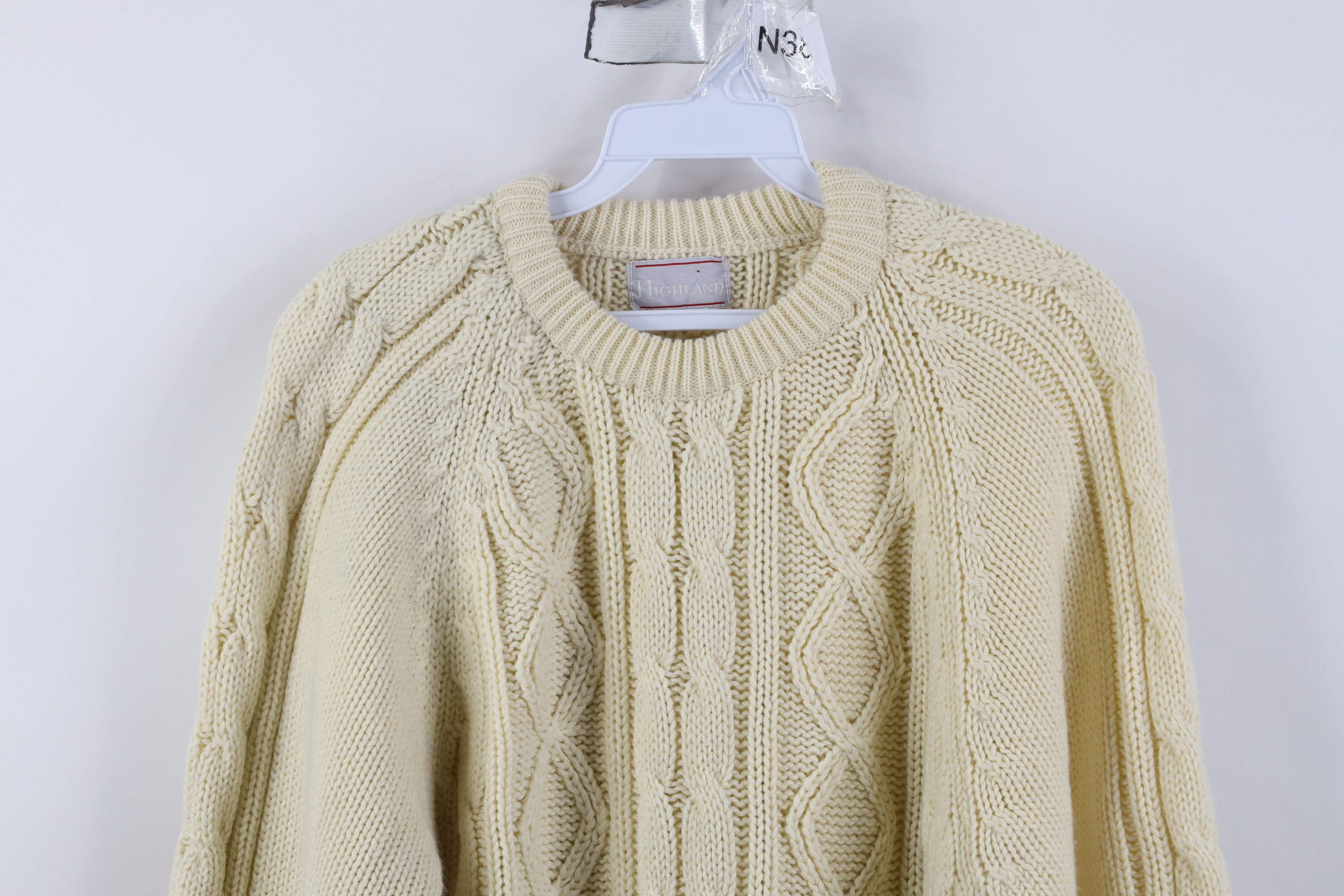 Vintage Vintage 90s Streetwear Cable Knit Fisherman Sweater Cream Size M / US 6-8 / IT 42-44 - 2 Thumbnail