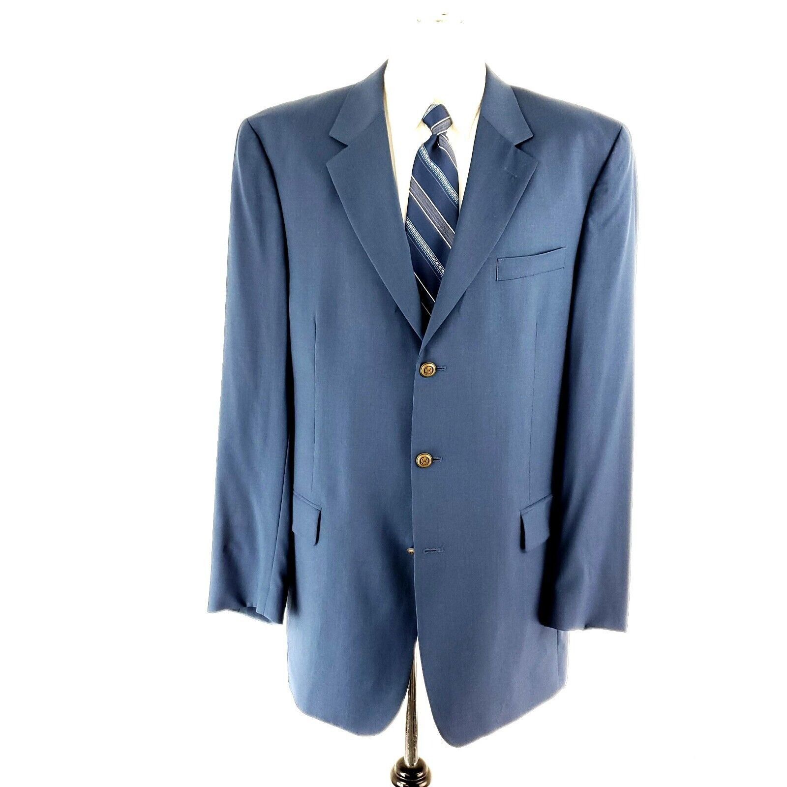 Jos. A. Bank Jos A Bank Wool 3 Gold Button Blazer 42L or Slim Fit 44L Blu Size 42L - 3 Thumbnail