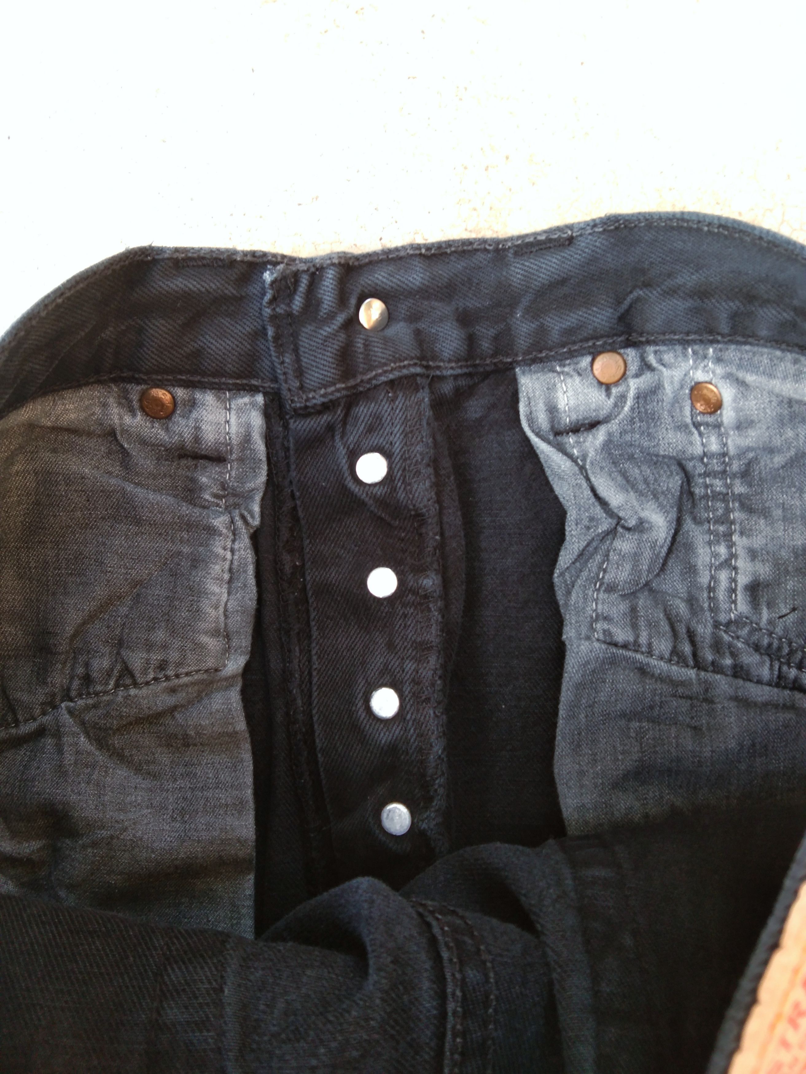 Levi's Vintage Levi's 501 Black Straight Leg Distressed Jeans 31x34 Size US 31 - 8 Thumbnail