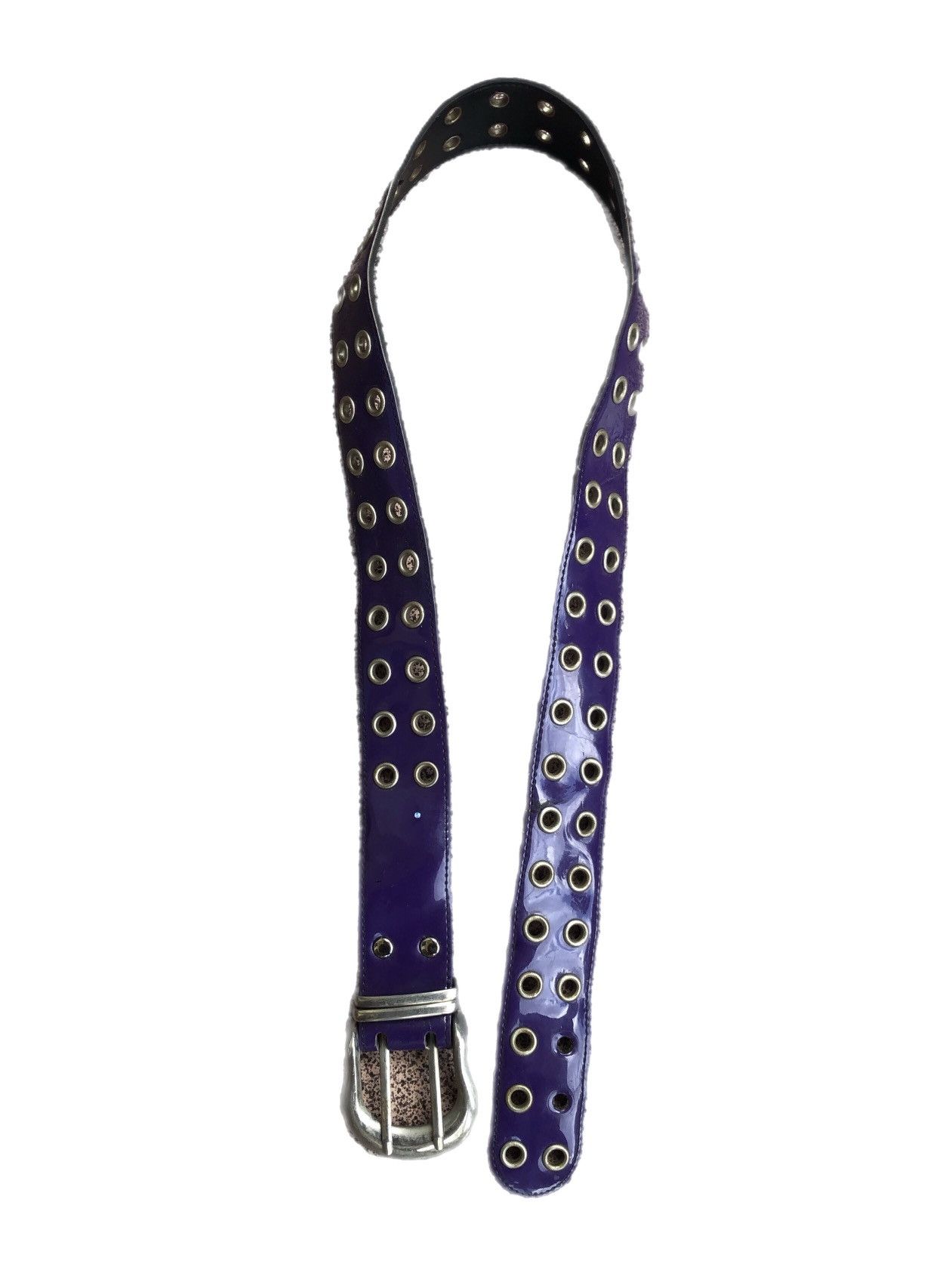 Japanese Brand Purple leather studded ring belt Size ONE SIZE - 1 Thumbnail