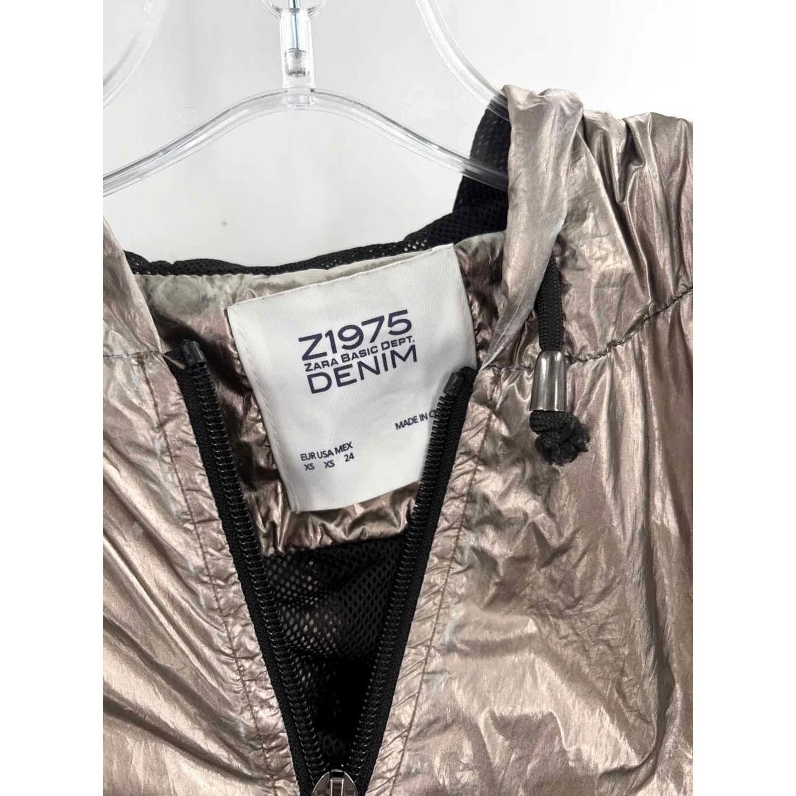 Zara Pre-Owned Zara Silver Zip Up Jacket XS Womens Jacket Size XS / US 0-2 / IT 36-38 - 3 Thumbnail