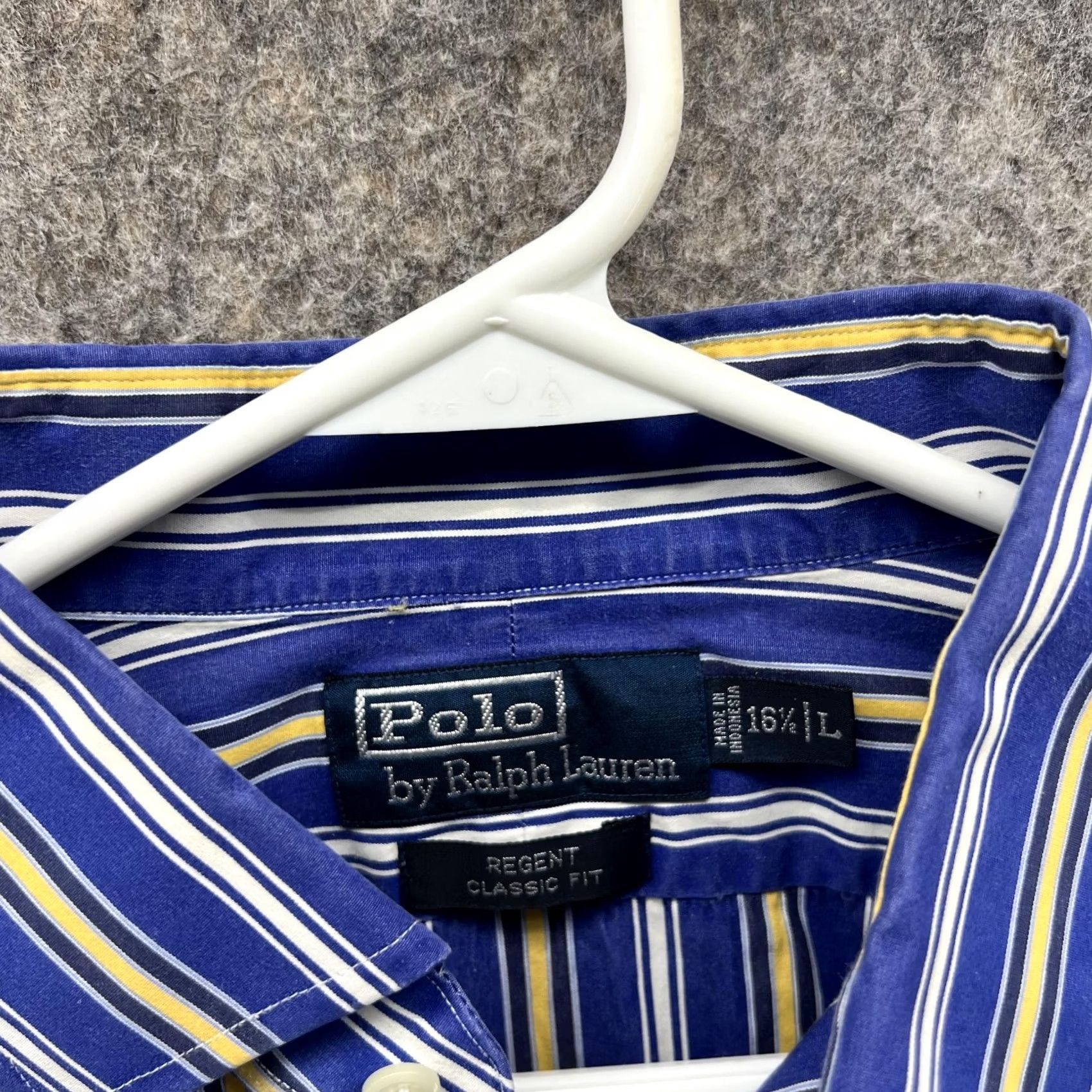 Polo Ralph Lauren VINTAGE Polo Ralph Lauren Shirt Men Large Blue Striped Button-Down Collared Size US L / EU 52-54 / 3 - 5 Thumbnail