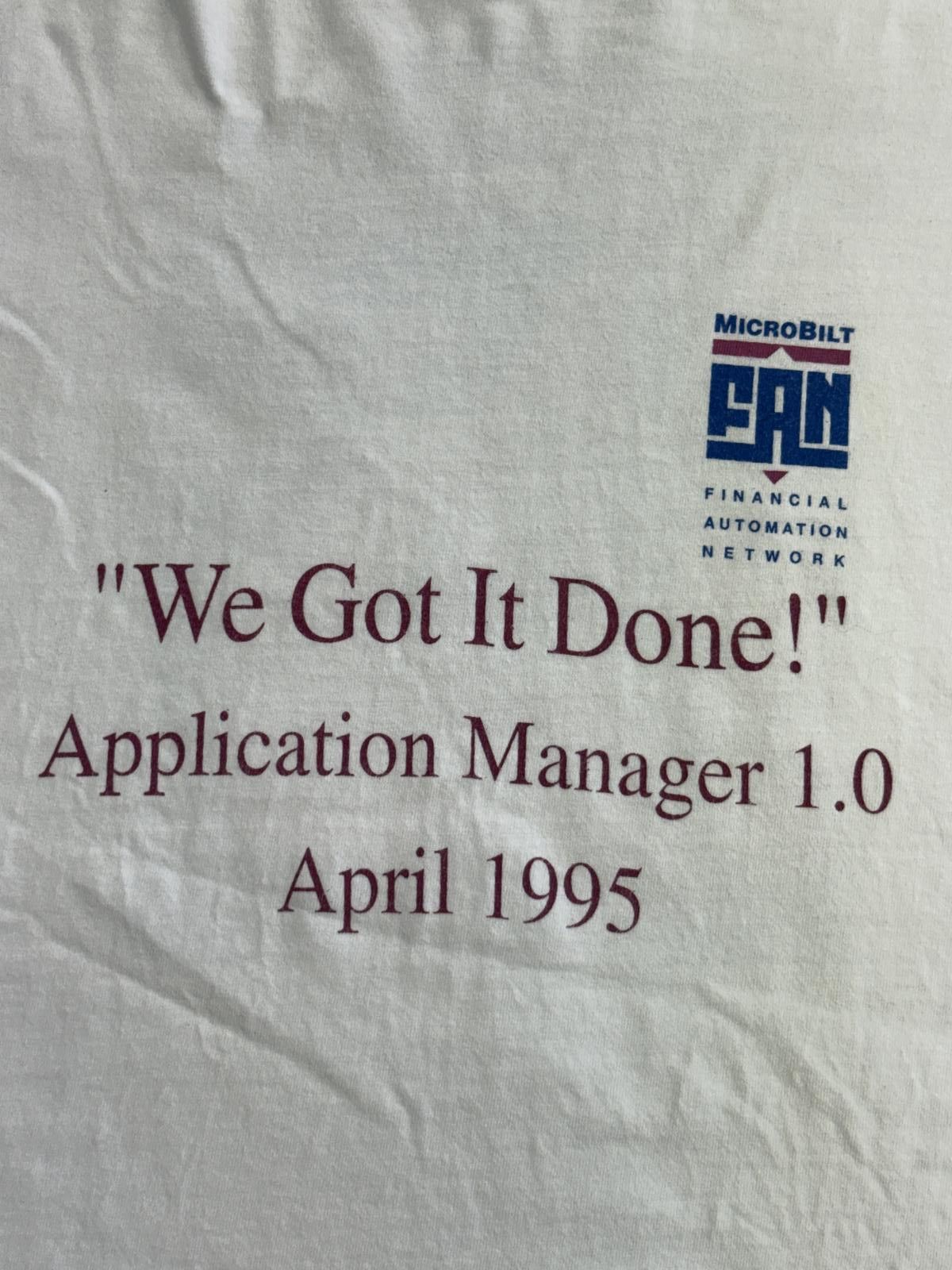 Hanes Vintage Computer Tech Tee 1995 MicroBilt Fan App Manager 1.0 Size US L / EU 52-54 / 3 - 5 Thumbnail