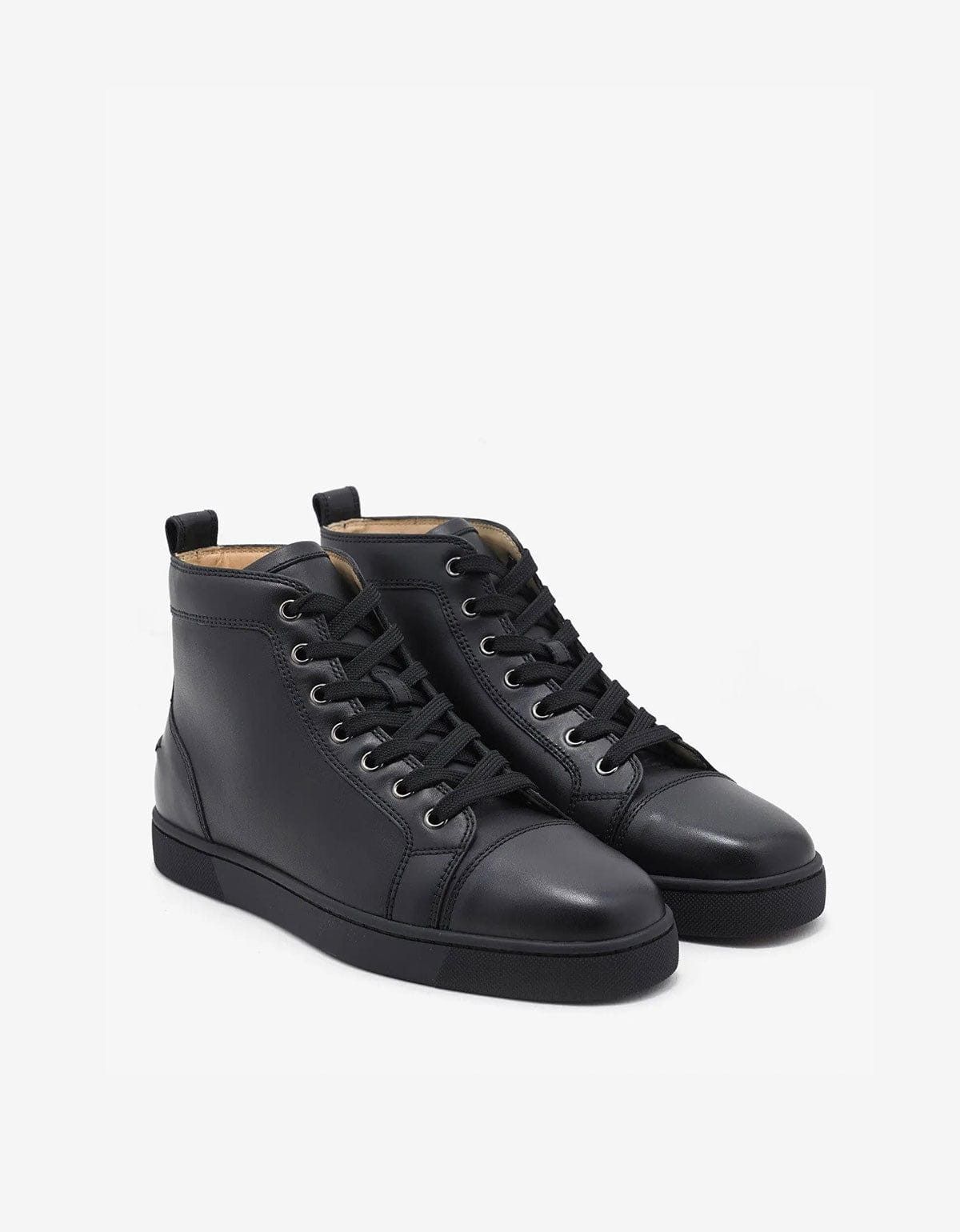 Christian Louboutin Louis Flat Calf Black High Top Trainers