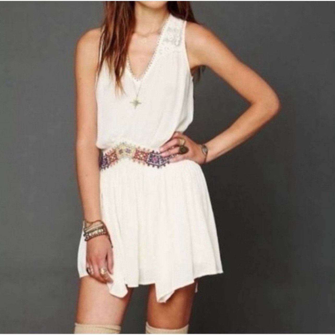 Free People NWT Free People Embroidered Mini Dress| Boho Coastal Cowgirl Size M / US 6-8 / IT 42-44 - 3 Thumbnail