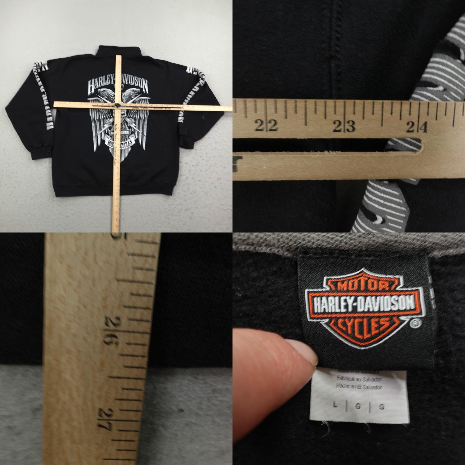 Harley Davidson Harley-Davidson Sweatshirt Mens Large Black 1/4 Zip Skull Motorcycles Wisconsin Graphic Print Size US L / EU 52-54 / 3 - 8 Thumbnail