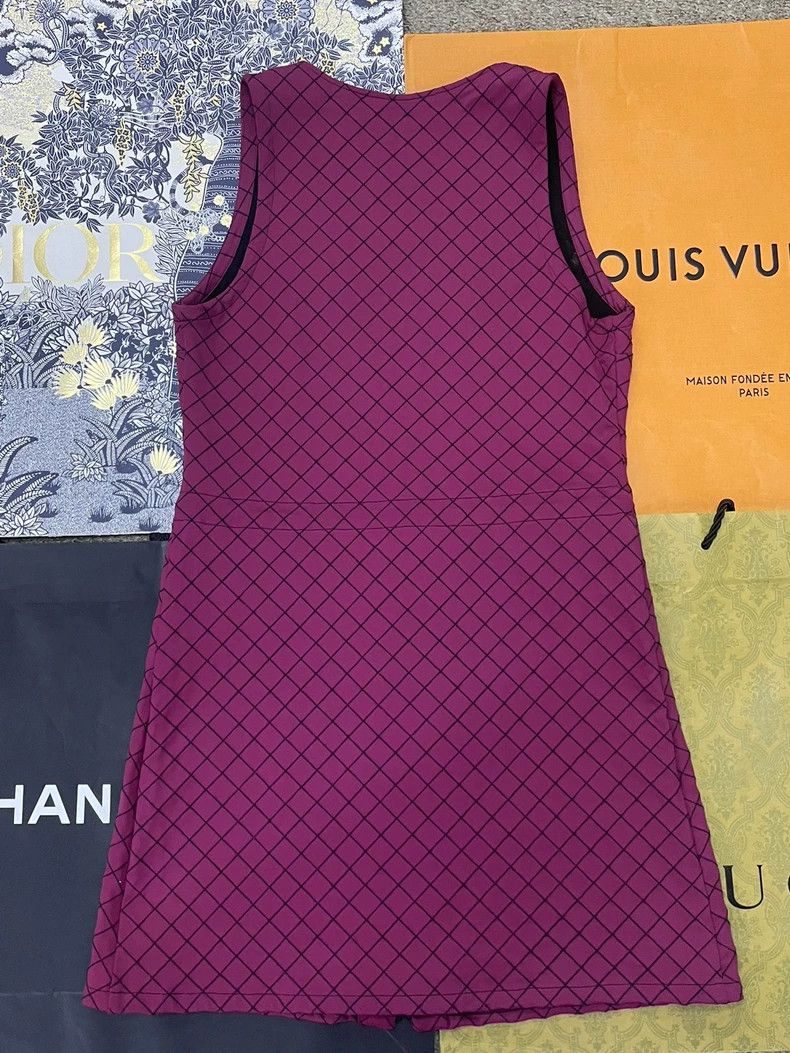 Chanel chanel Red diamond checkered lace-up sleeveless dress Size XS / US 0-2 / IT 36-38 - 2 Thumbnail