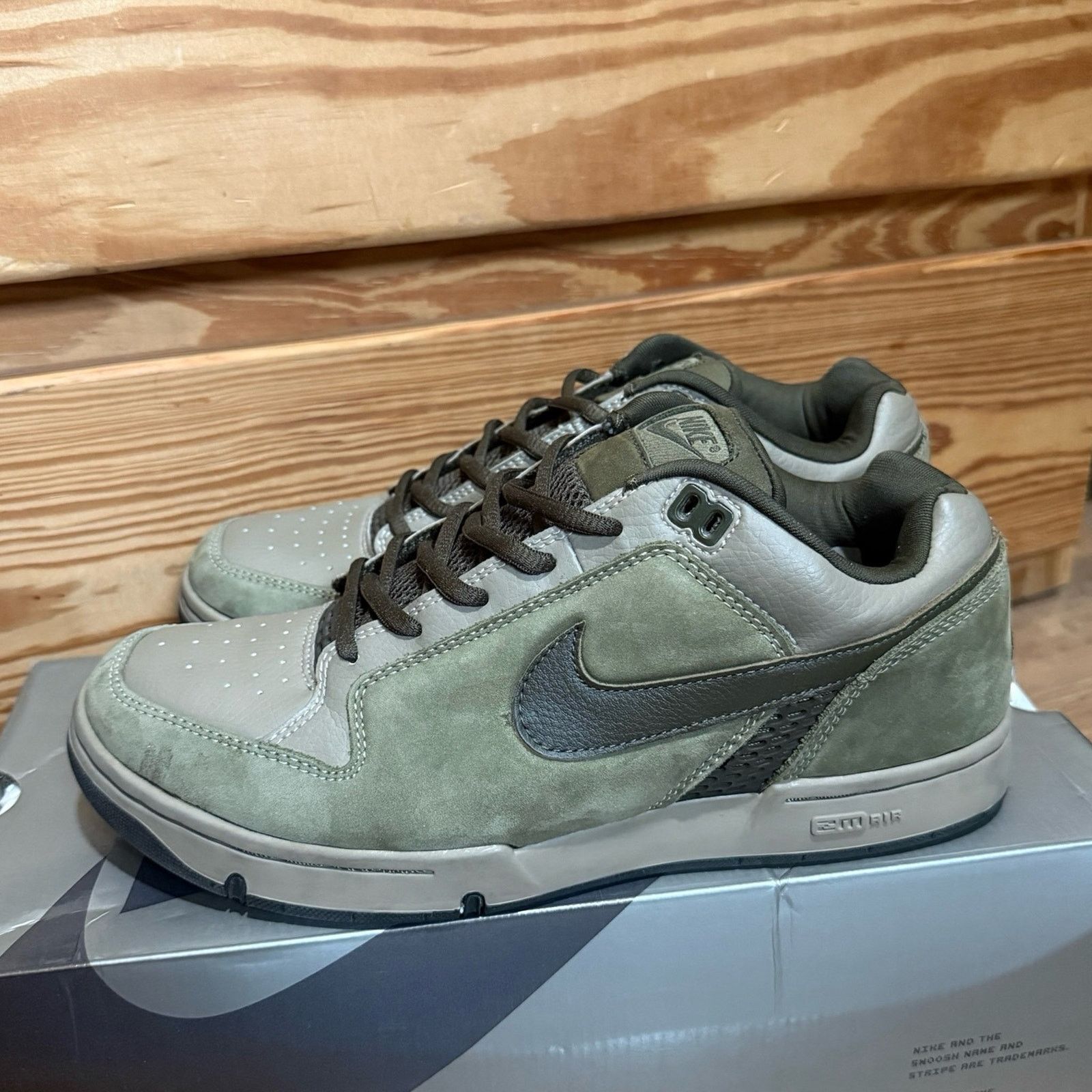Nike 2003 Nike Zoom Air Angus Khaki Olive Dark Lodin Size US 9.5 / EU 42-43 - 1 Thumbnail