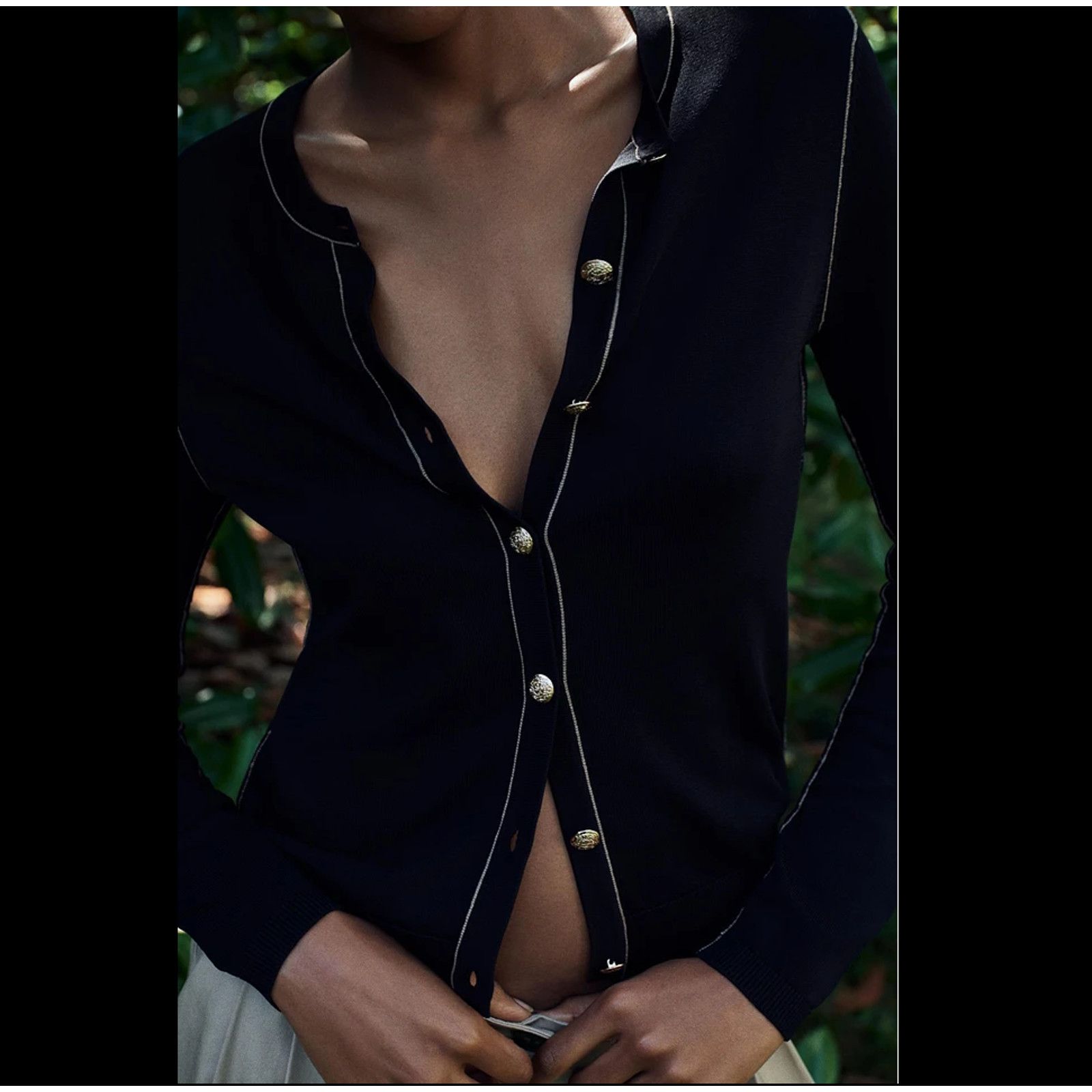 Zara ZARA Black Knit Cardigan Size L / US 10 / IT 46 - 9 Thumbnail