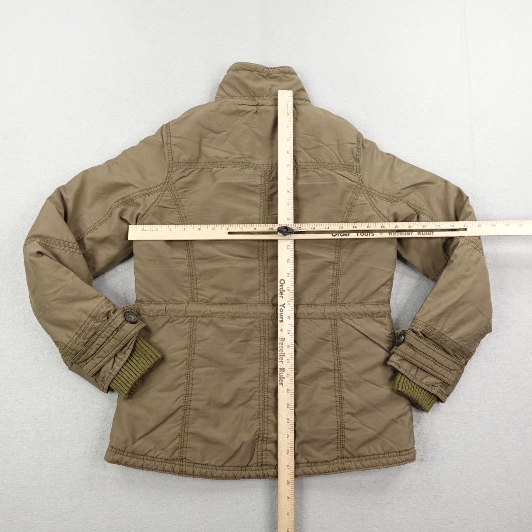 American Eagle Outfitters American Eagle Jacket Womens Medium Tan Quilted Lined Parka Field Coat Size M / US 6-8 / IT 42-44 - 6 Thumbnail