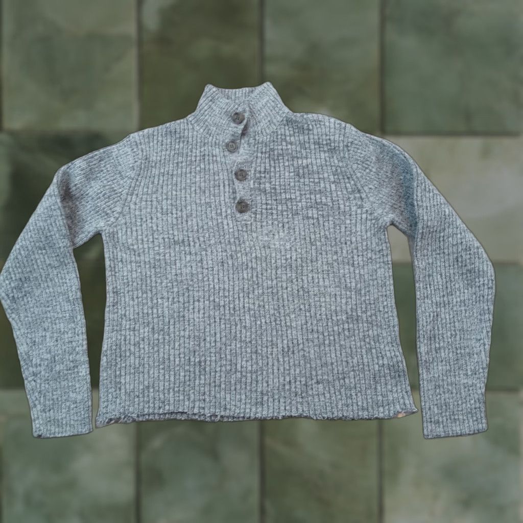 Vintage Eastside Westside Women's Large Gray Long Sleeve Mock Neck Knit Pullover Sweater Size L / US 10 / IT 46 - 1 Thumbnail