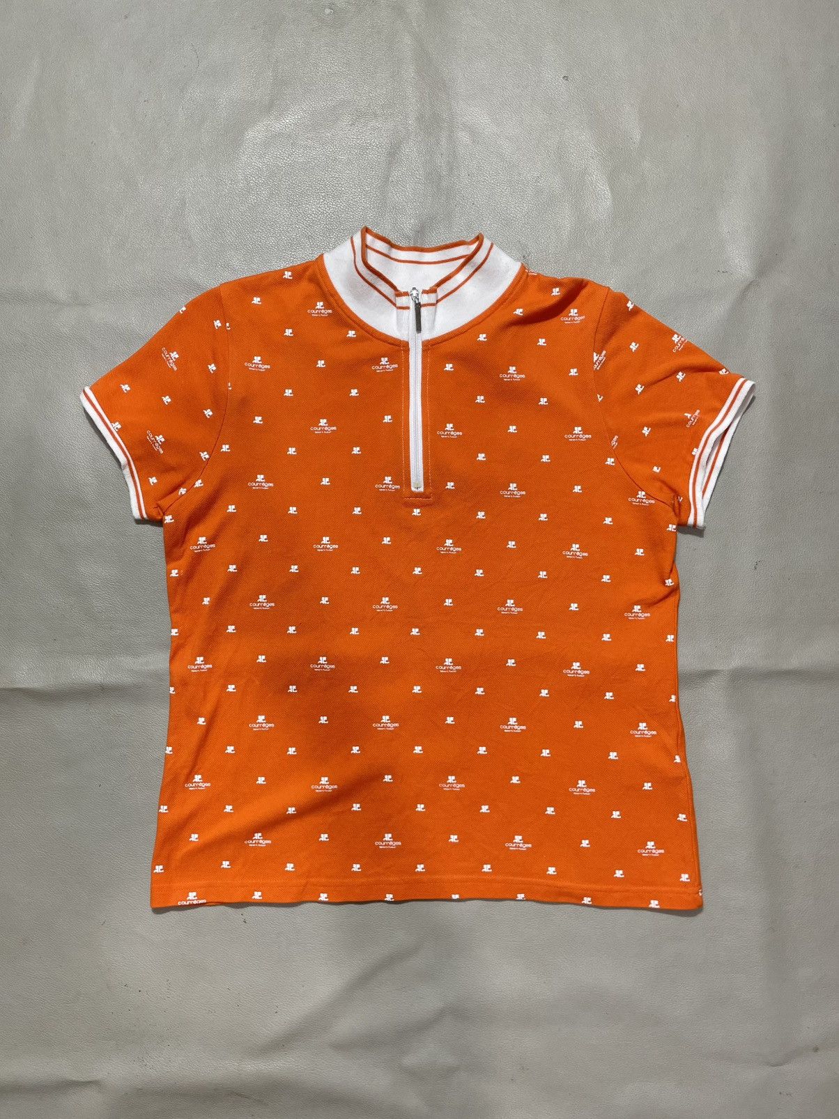 Courreges Vintage Courreges - Polo Half Zip Spell logo Size S / US 4 / IT 40 - 1 Thumbnail