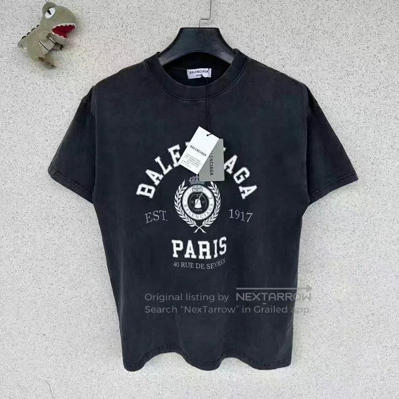Balenciaga Balenciaga Wheat Distressed Short Sleeve Size US S / EU 44-46 / 1 - 1 Thumbnail