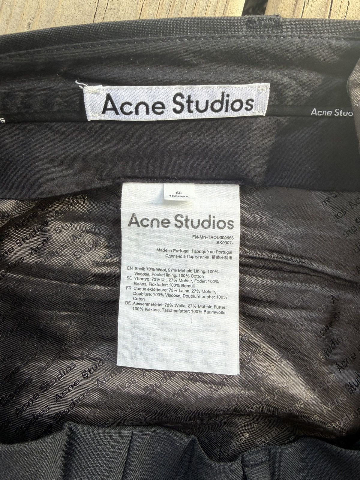 Acne Studios Acne Studios x Robbie Barrat 2020 Black Wool Suit Trousers Size US 35 - 3 Thumbnail