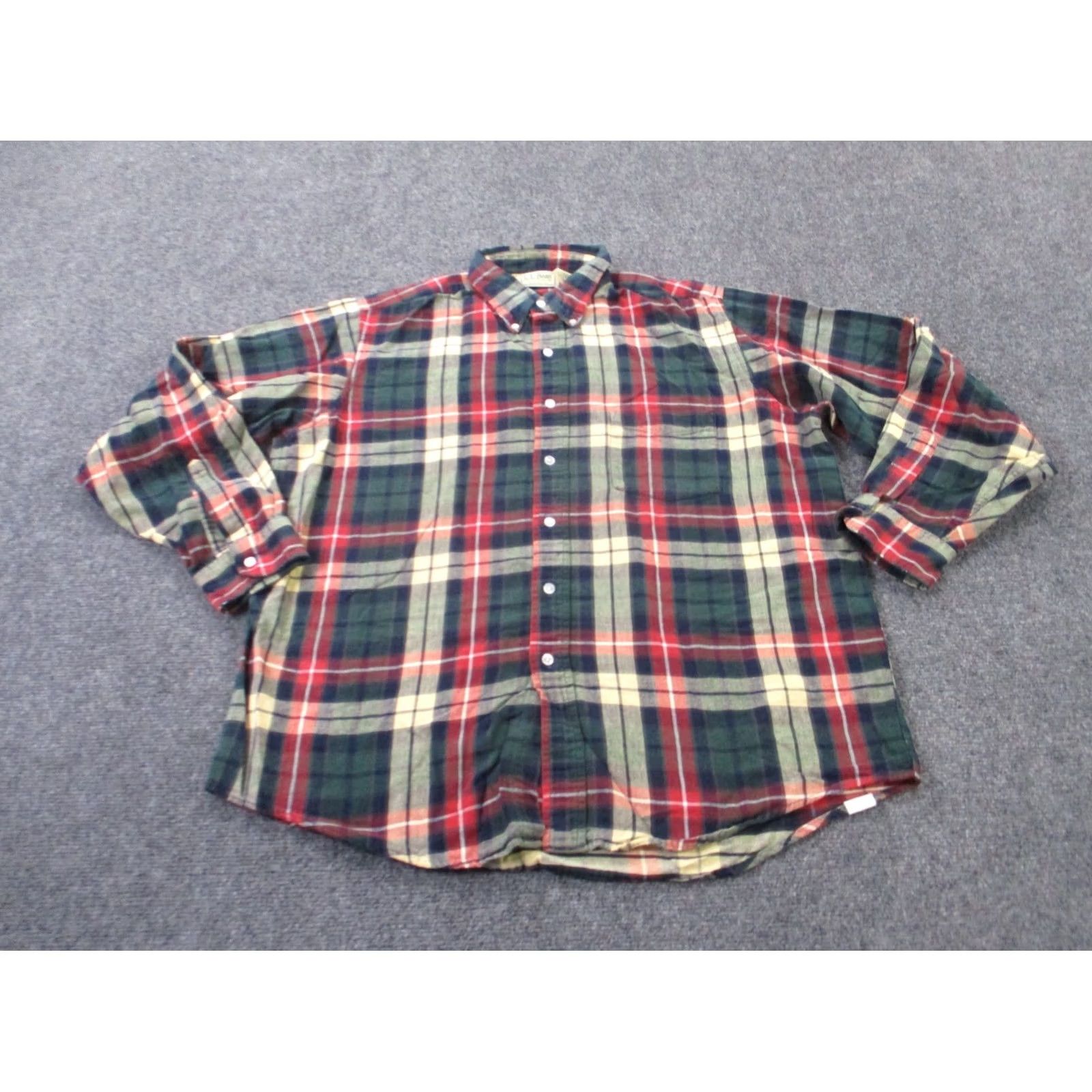 Vintage LL Bean Flannel Shirt Mens L Green Red Plaid Outdoors Country Work Size US L / EU 52-54 / 3 - 2 Thumbnail