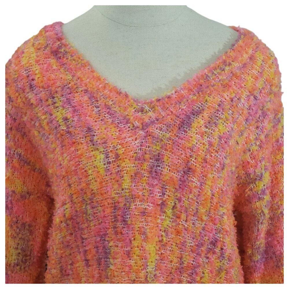 Designer CT1992 Ethyl Kang Papillion Orange Multi Color Sweater M Size M / US 6-8 / IT 42-44 - 2 Thumbnail